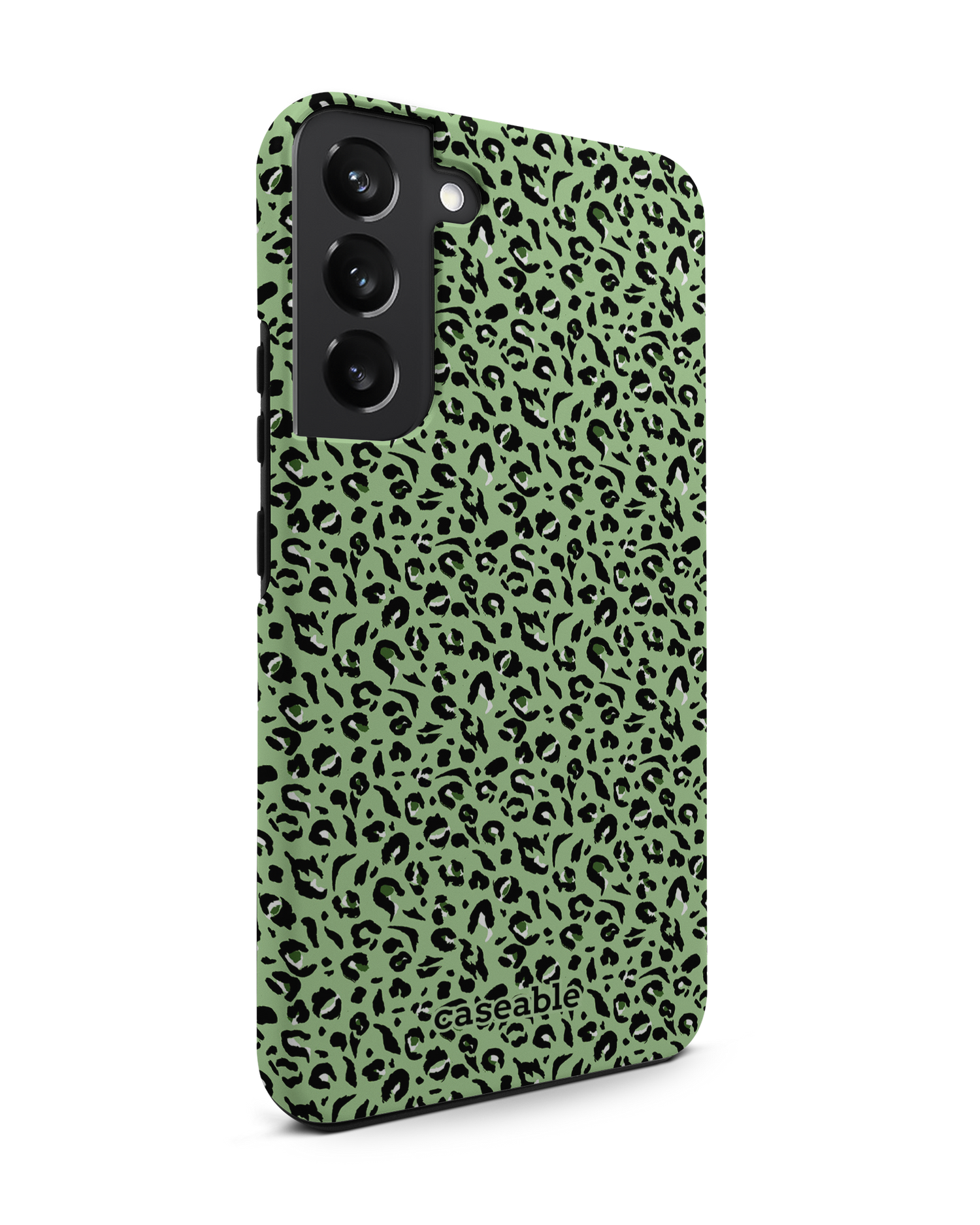 Mint Leopard Premium Phone Case Samsung Galaxy S22 Plus 5G: View from the left side