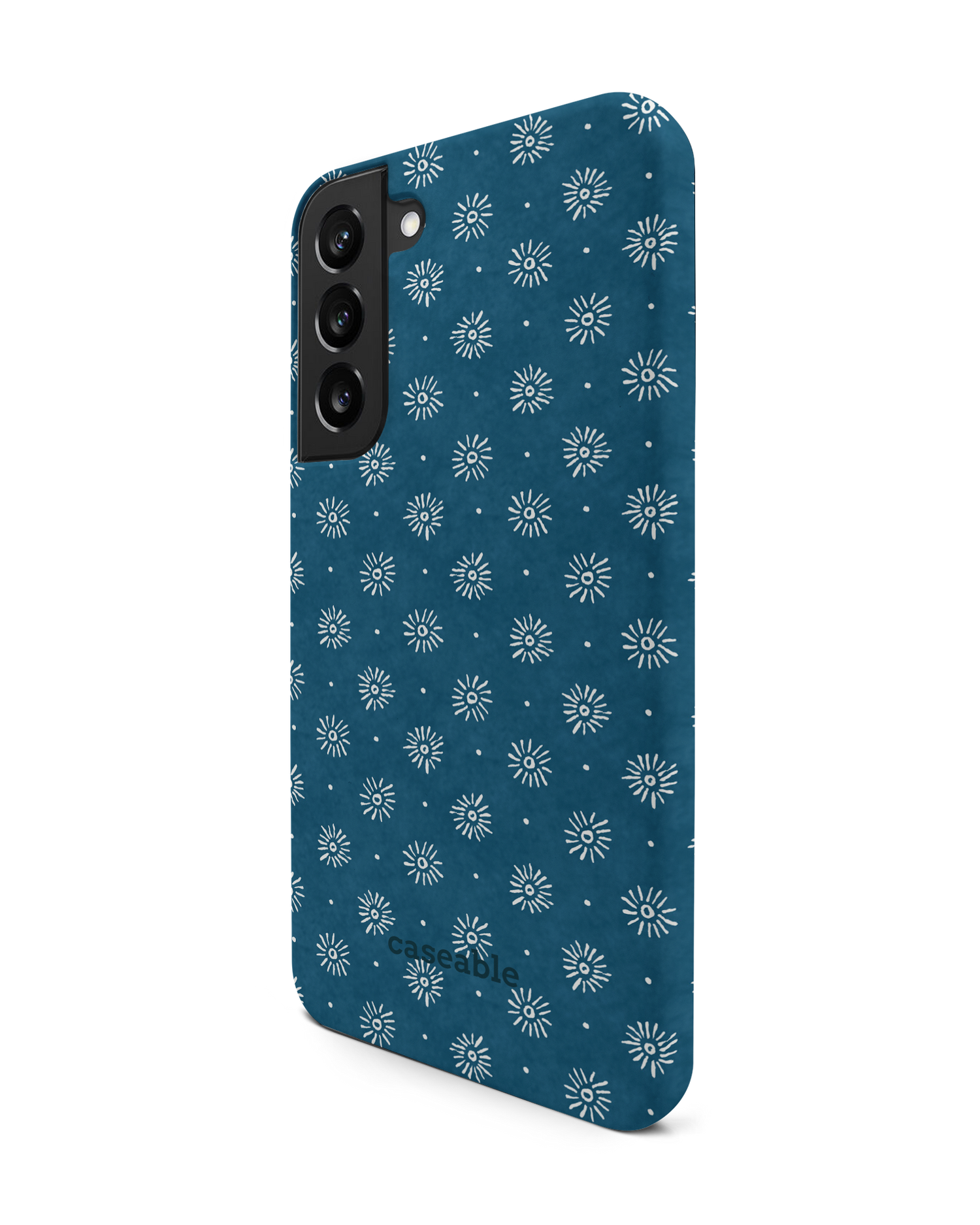 Indigo Sun Pattern Premium Phone Case Samsung Galaxy S22 Plus 5G: View from the right side