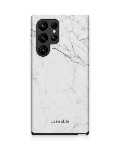 White Marble Premium Phone Case Samsung Galaxy S22 Ultra 5G
