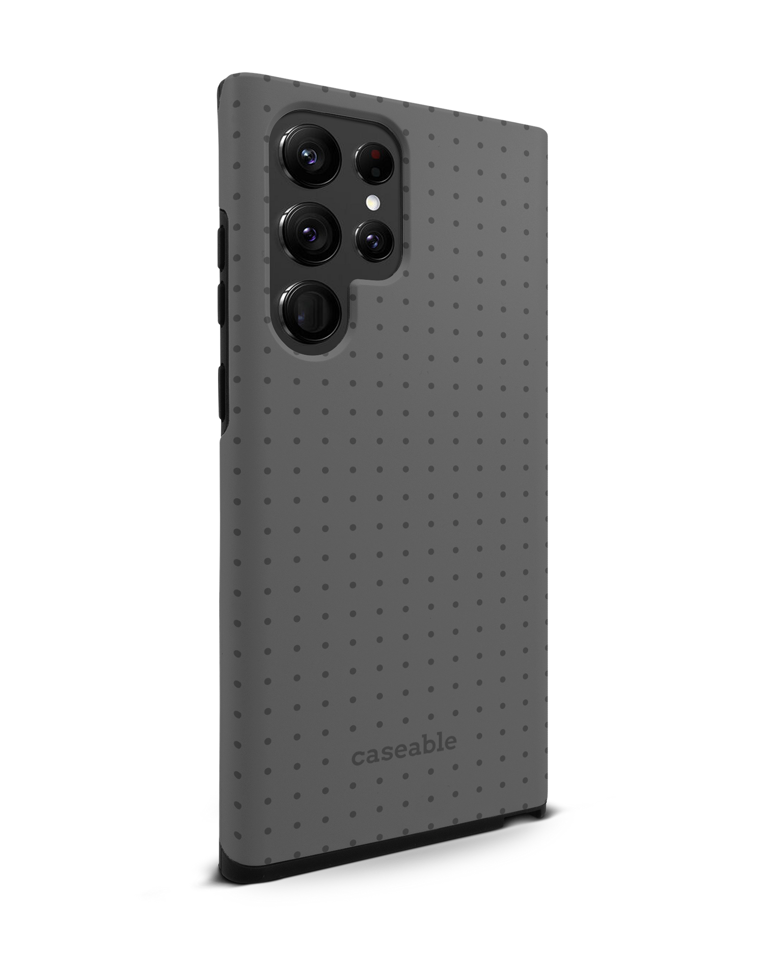 Dot Grid Grey Premium Phone Case Samsung Galaxy S22 Ultra 5G: View from the left side