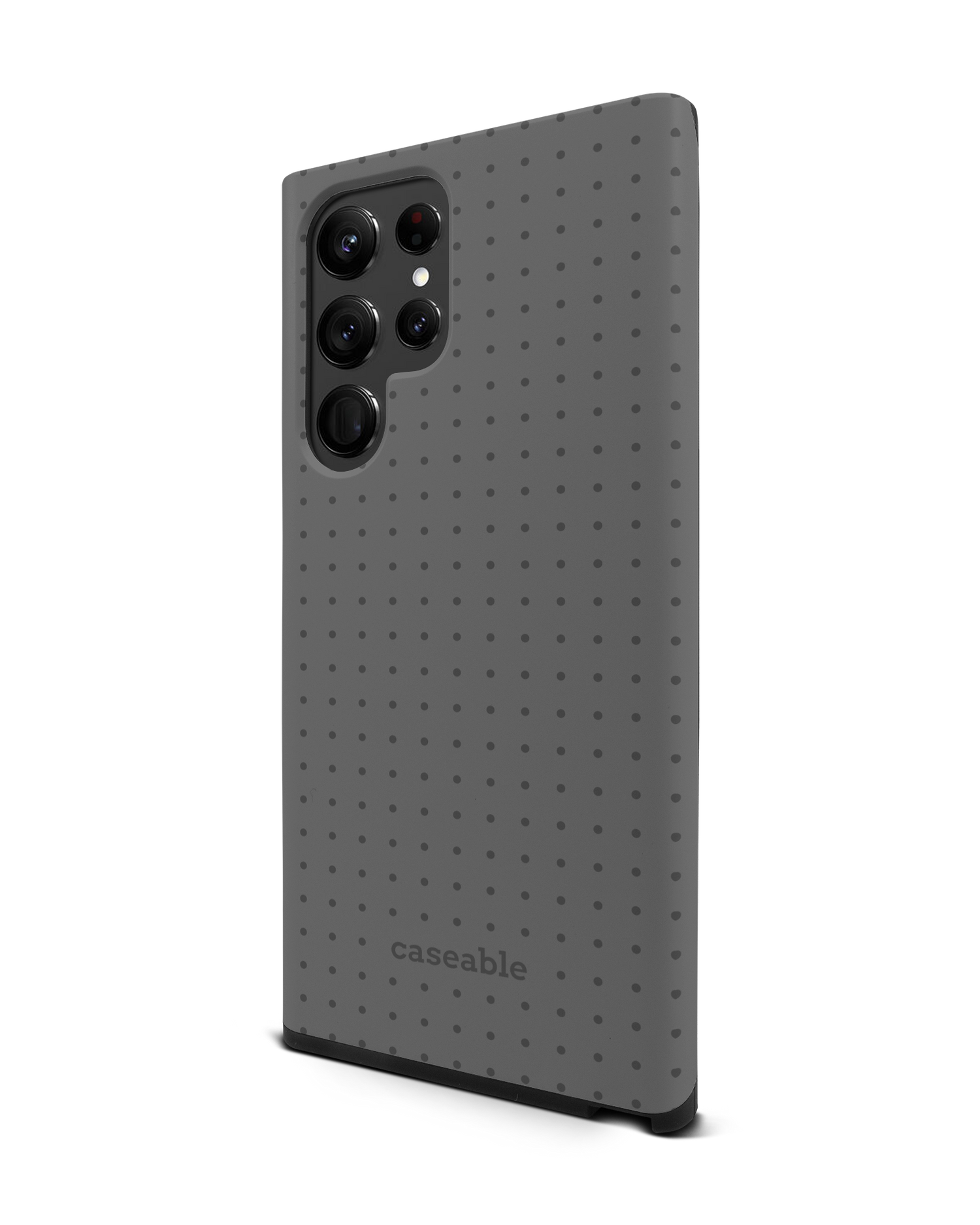 Dot Grid Grey Premium Phone Case Samsung Galaxy S22 Ultra 5G: View from the right side
