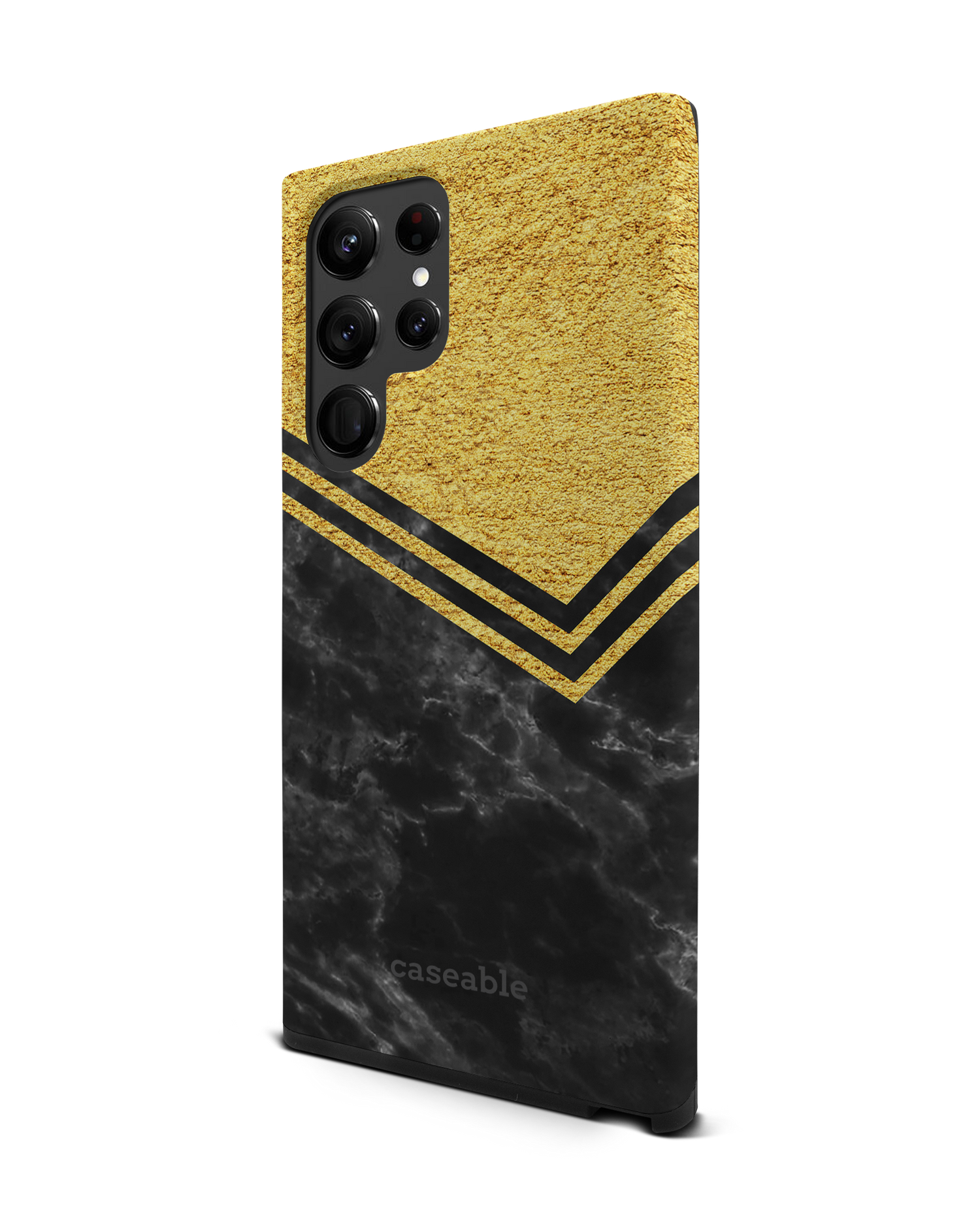 Gold Marble Premium Phone Case Samsung Galaxy S22 Ultra 5G: View from the right side