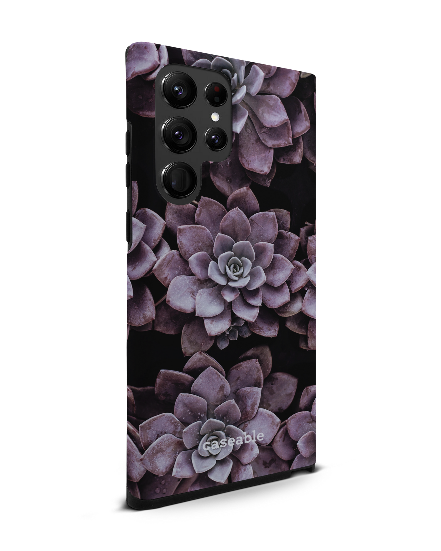 Purple Succulents Premium Phone Case Samsung Galaxy S22 Ultra 5G: View from the left side