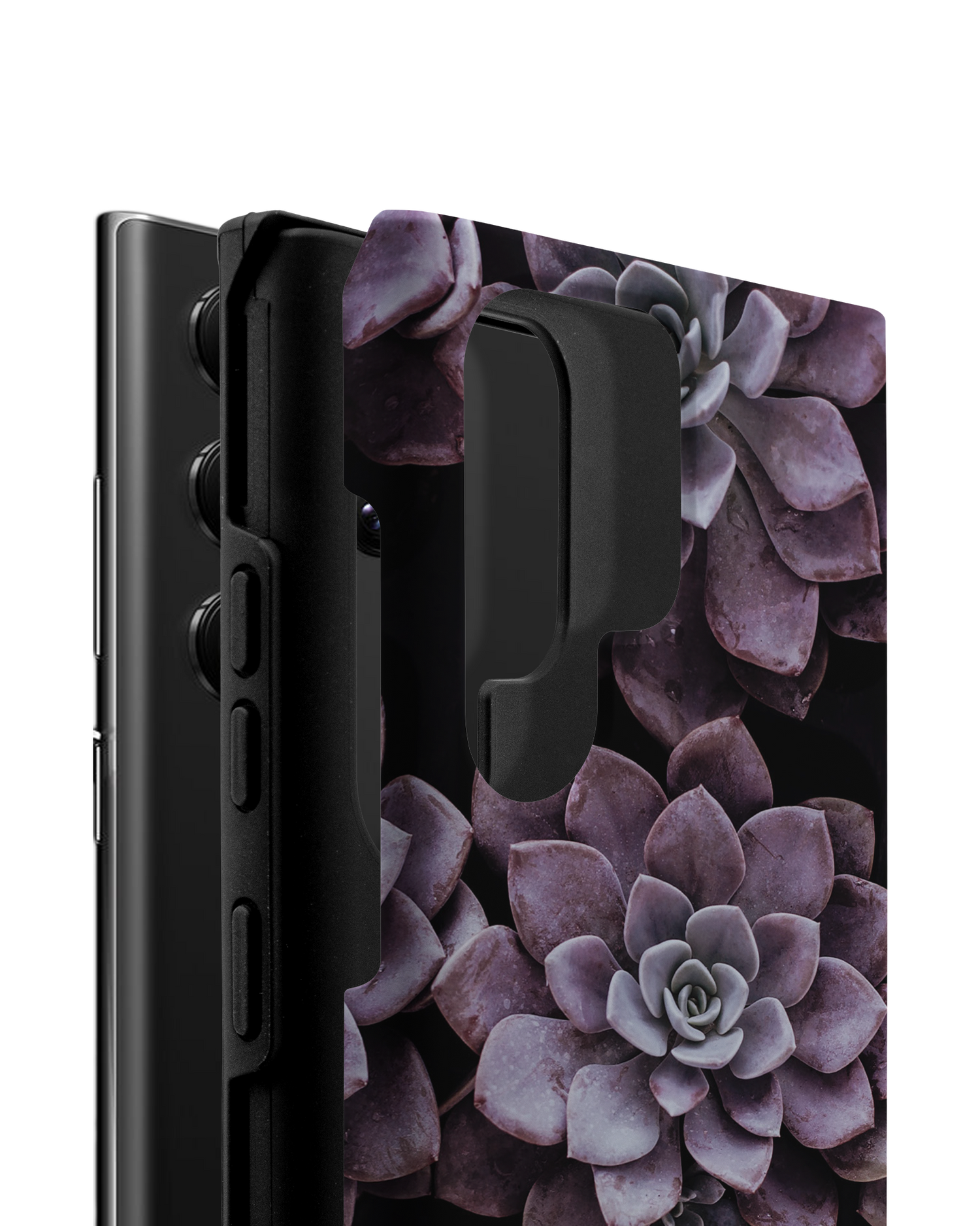 Purple Succulents Premium Phone Case Samsung Galaxy S22 Ultra 5G consisting of 2 parts