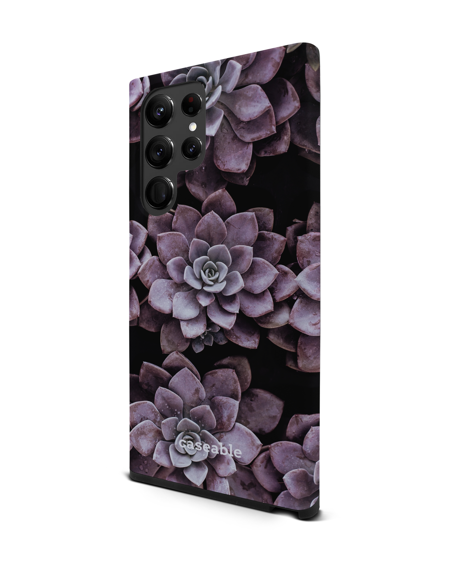 Purple Succulents Premium Phone Case Samsung Galaxy S22 Ultra 5G: View from the right side