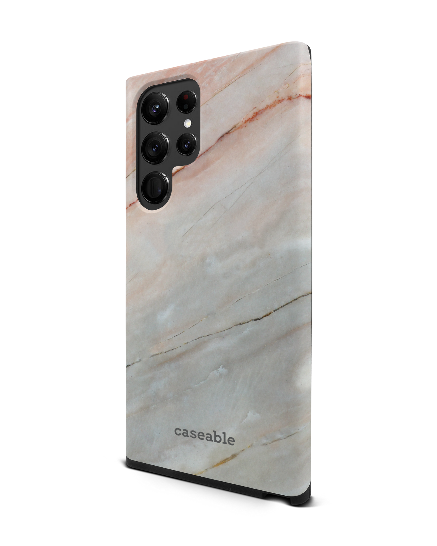 Mother of Pearl Marble Premium Phone Case Samsung Galaxy S22 Ultra 5G: View from the right side