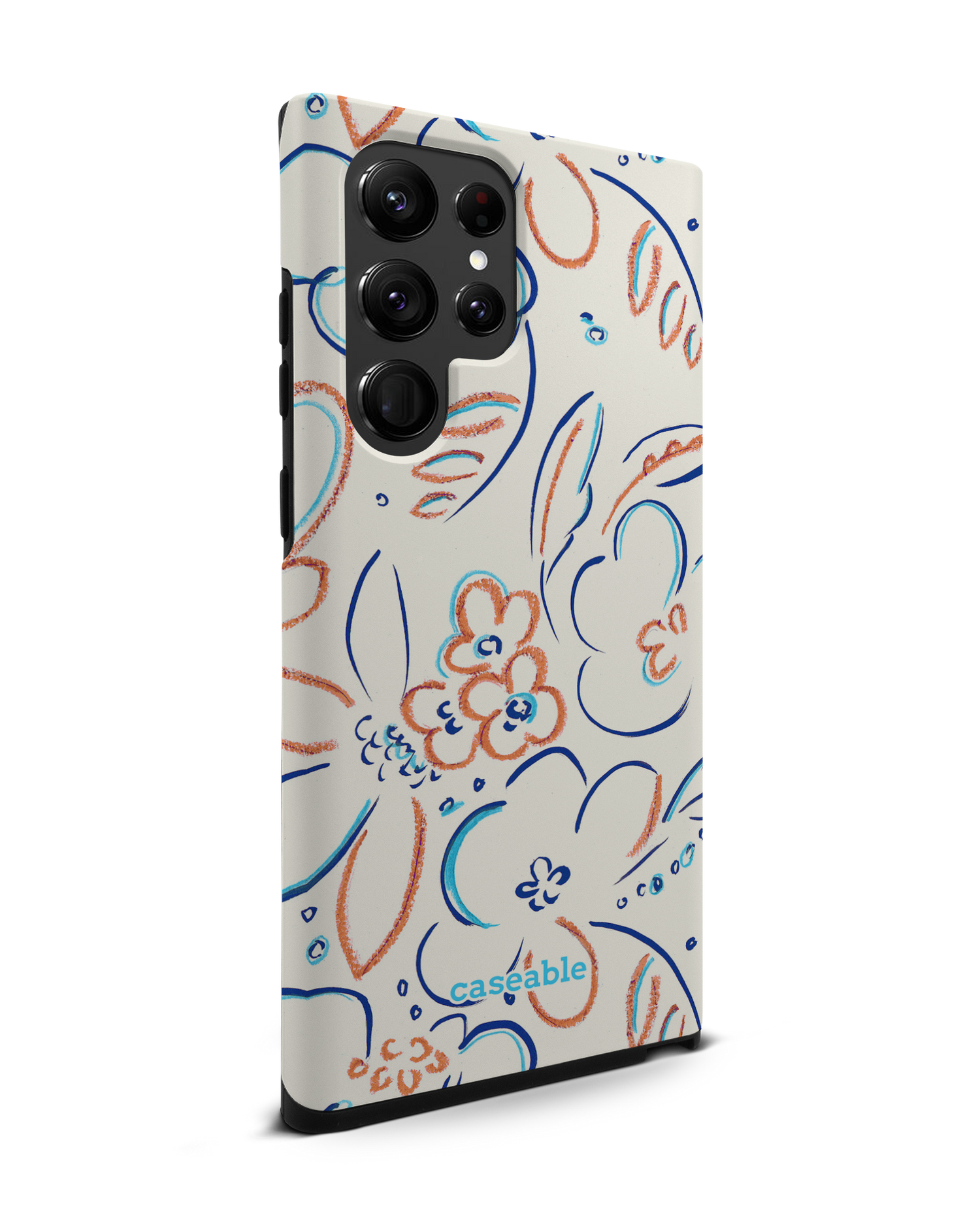 Bloom Doodles Premium Phone Case Samsung Galaxy S22 Ultra 5G: View from the left side
