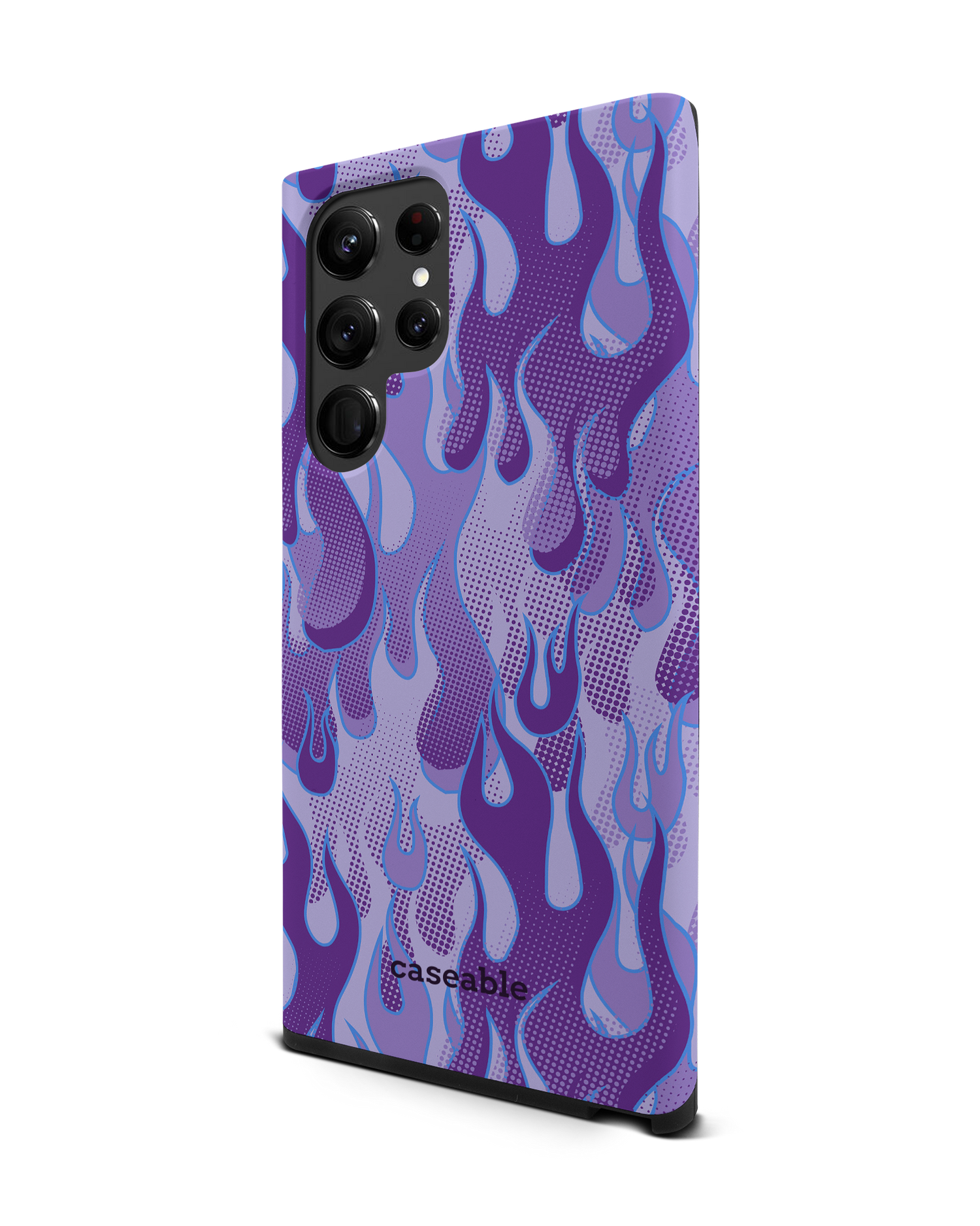 Purple Flames Premium Phone Case Samsung Galaxy S22 Ultra 5G: View from the right side