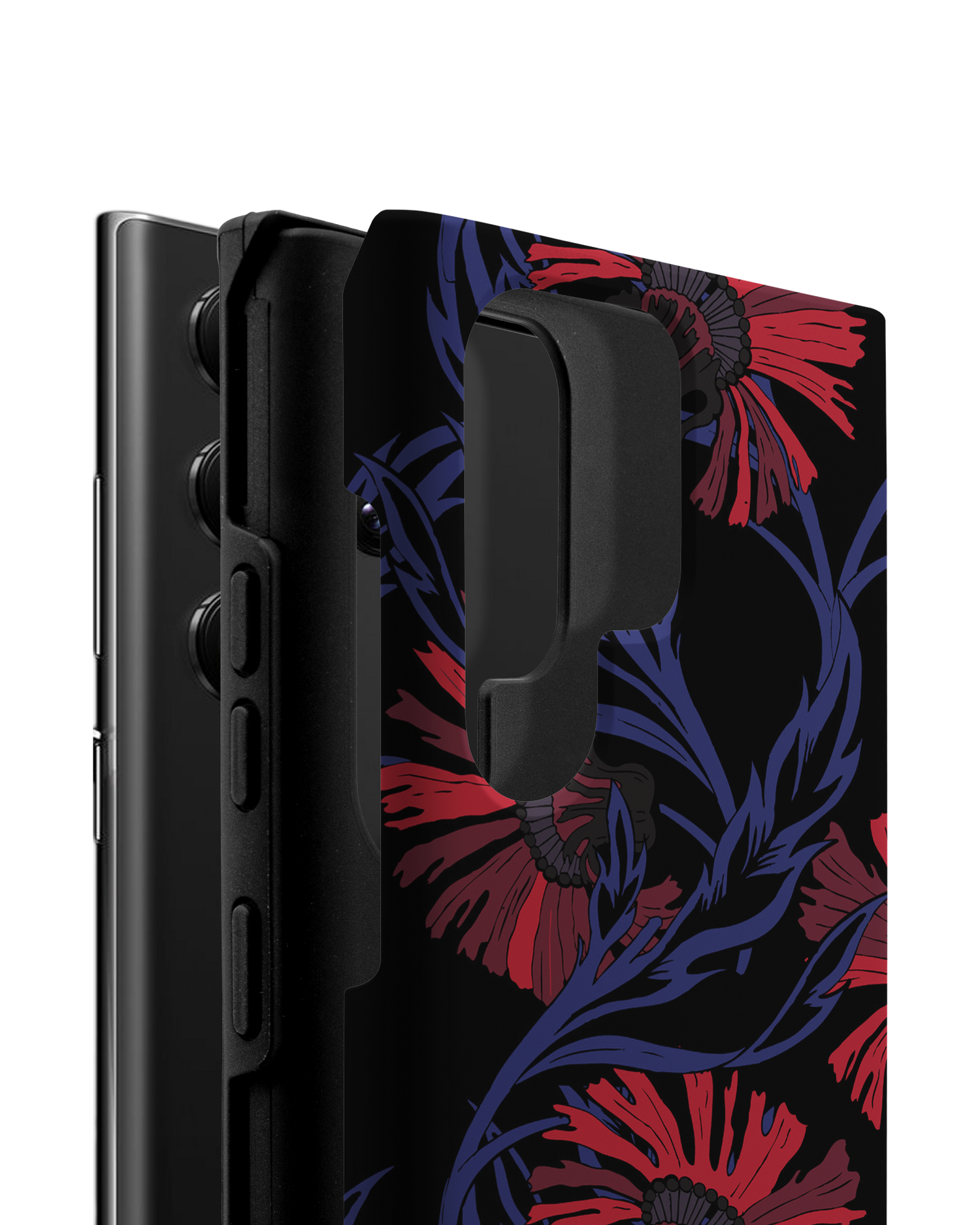 Midnight Floral Premium Phone Case Samsung Galaxy S22 Ultra 5G consisting of 2 parts