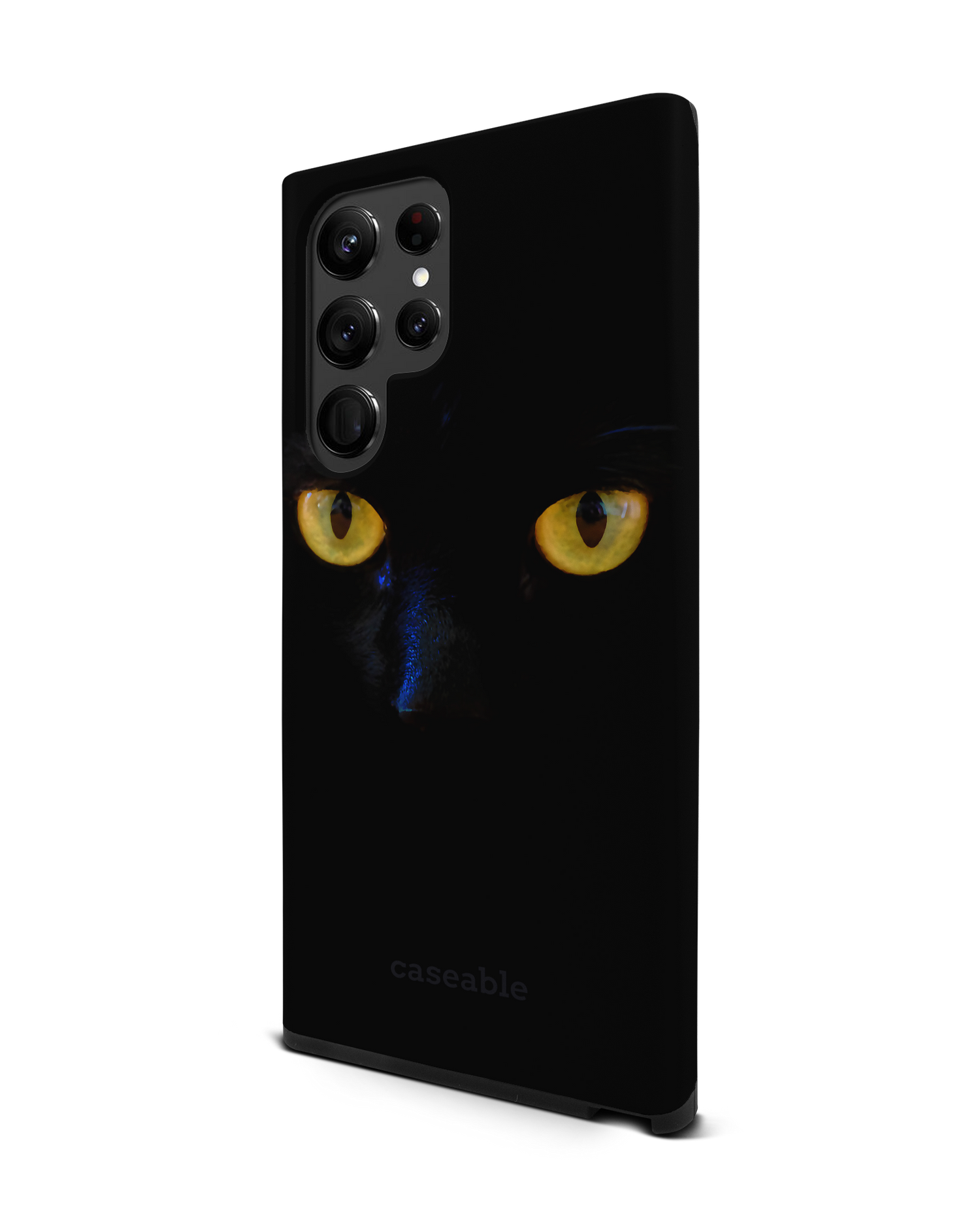 Black Cat Premium Phone Case Samsung Galaxy S22 Ultra 5G: View from the right side