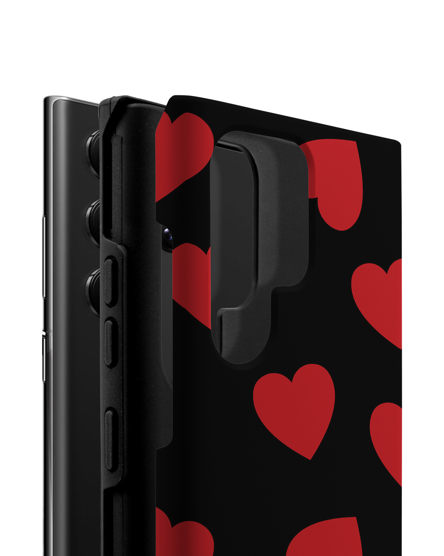 Repeating Hearts Premium Phone Case Samsung Galaxy S22 Ultra 5G consisting of 2 parts