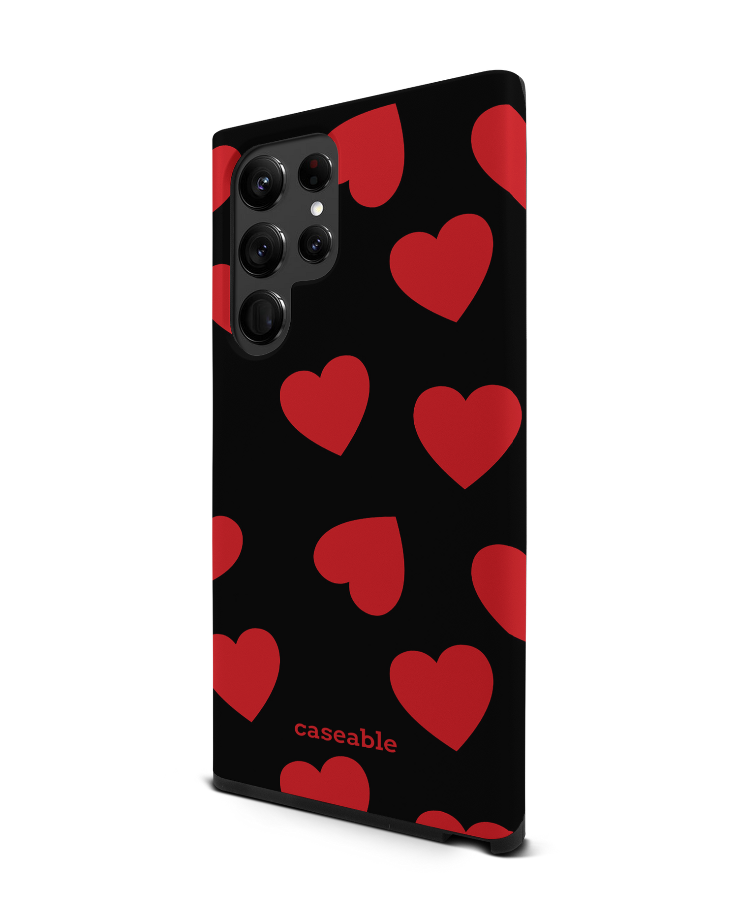 Repeating Hearts Premium Phone Case Samsung Galaxy S22 Ultra 5G: View from the right side