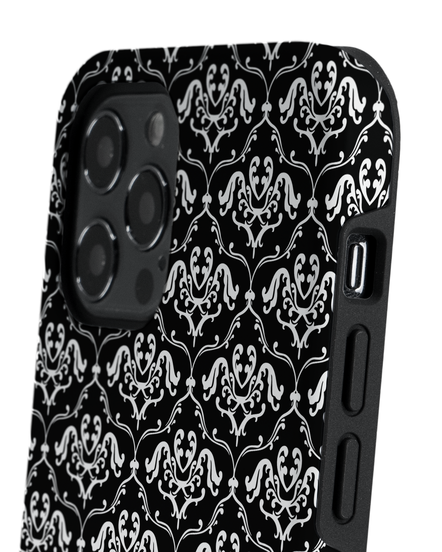 Black French Lillies Premium Phone Case Apple iPhone 12 Pro Max: Detail Shot 2