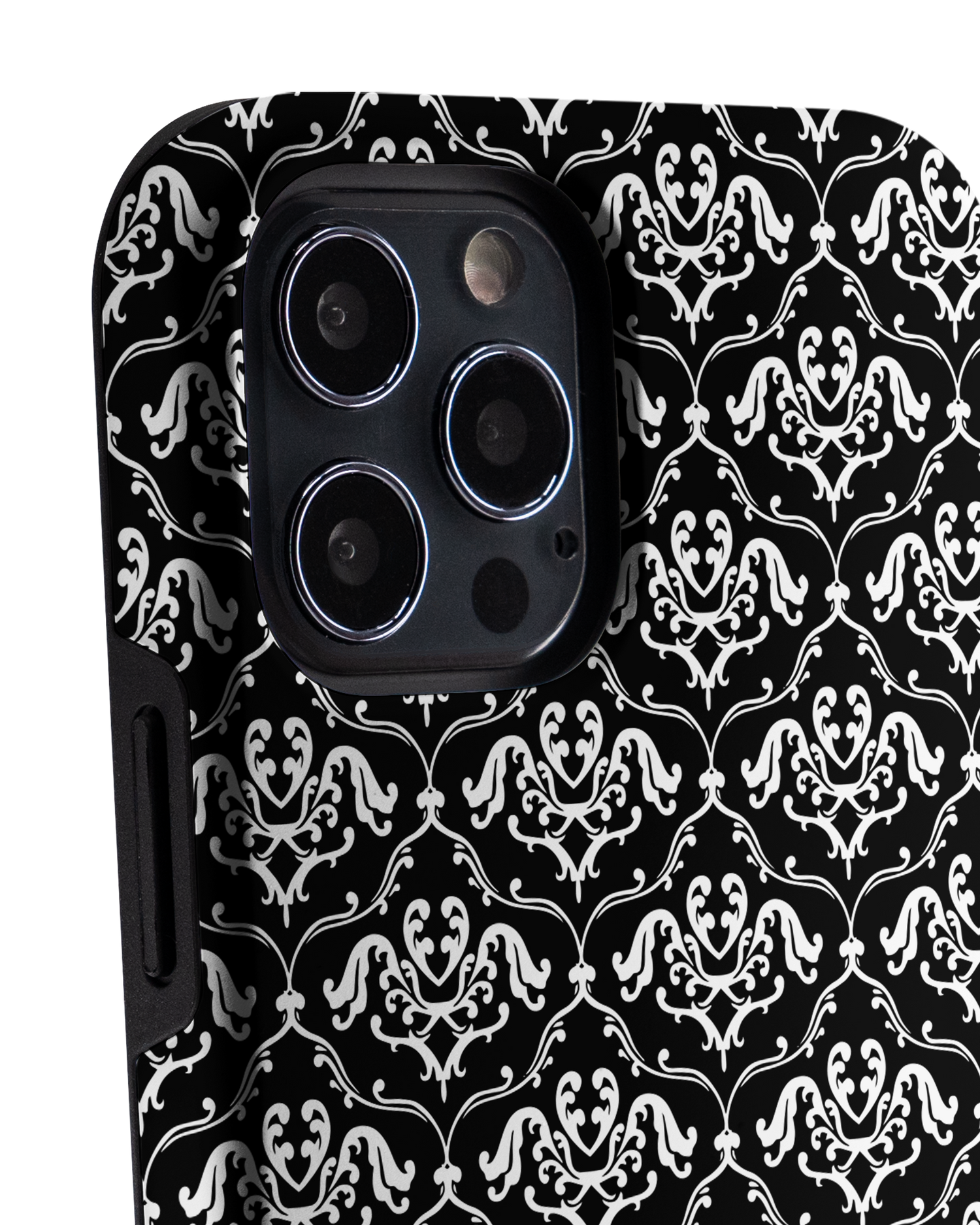 Black French Lillies Premium Phone Case Apple iPhone 12 Pro Max: Detail Shot 1