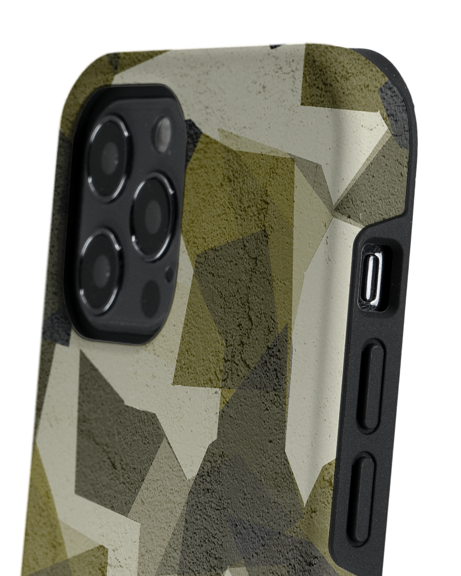 Geometric Camo Green Premium Phone Case Apple iPhone 12 Pro Max: Detail Shot 2