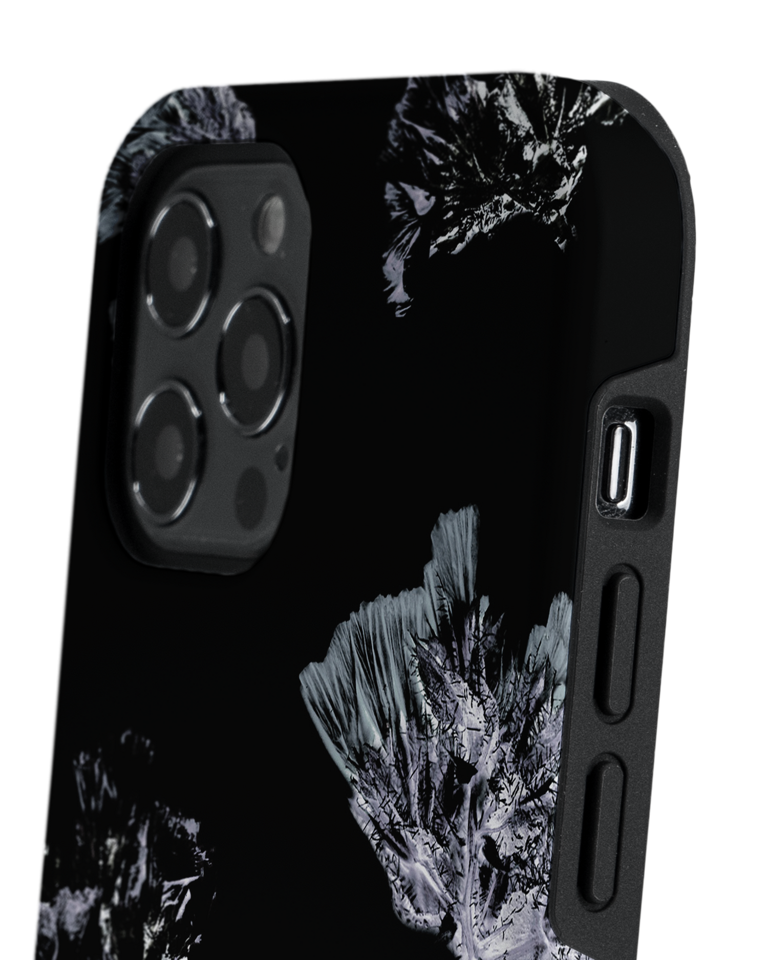 Silver Petals Premium Phone Case Apple iPhone 12 Pro Max: Detail Shot 2