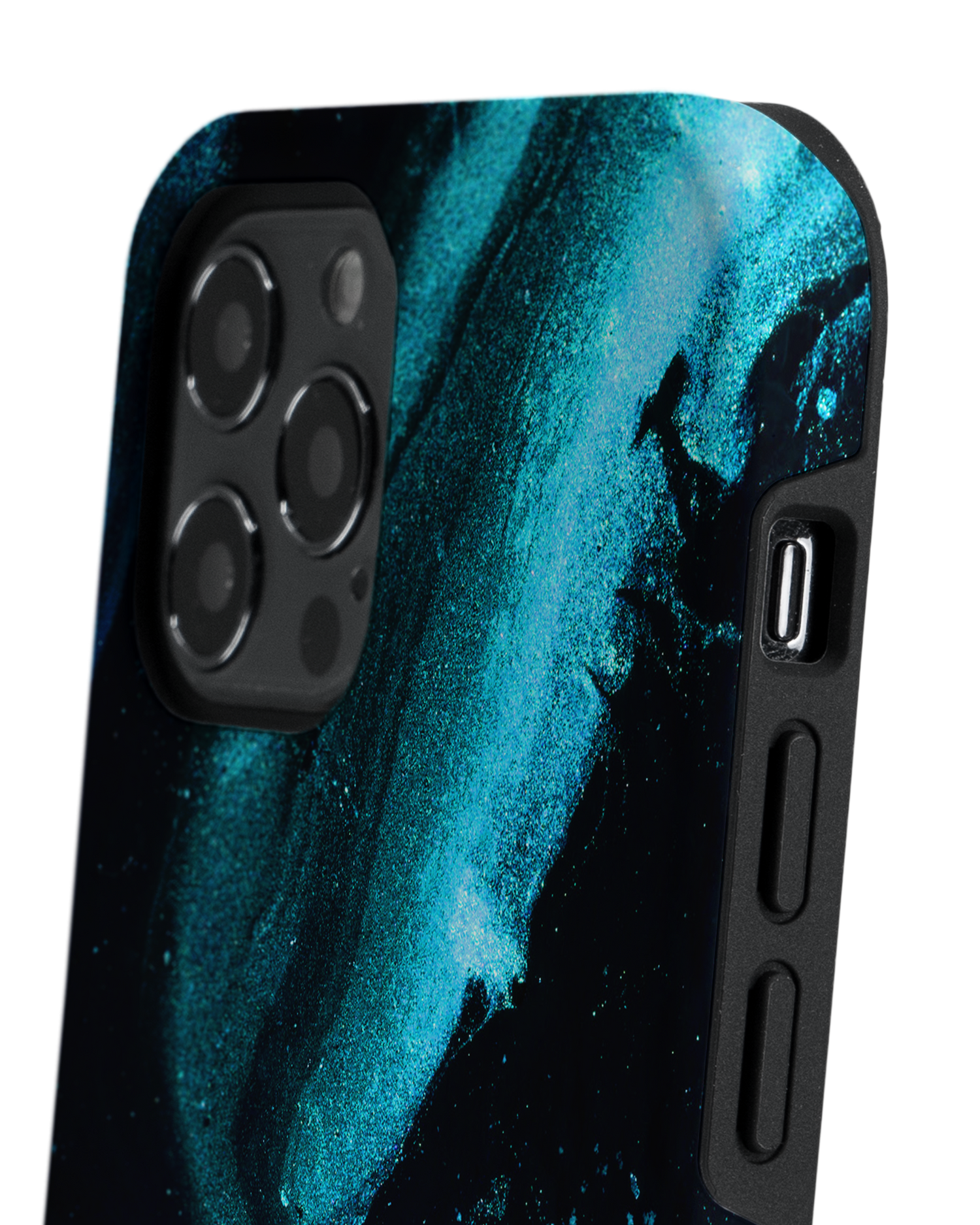 Deep Turquoise Sparkle Premium Phone Case Apple iPhone 12 Pro Max: Detail Shot 2