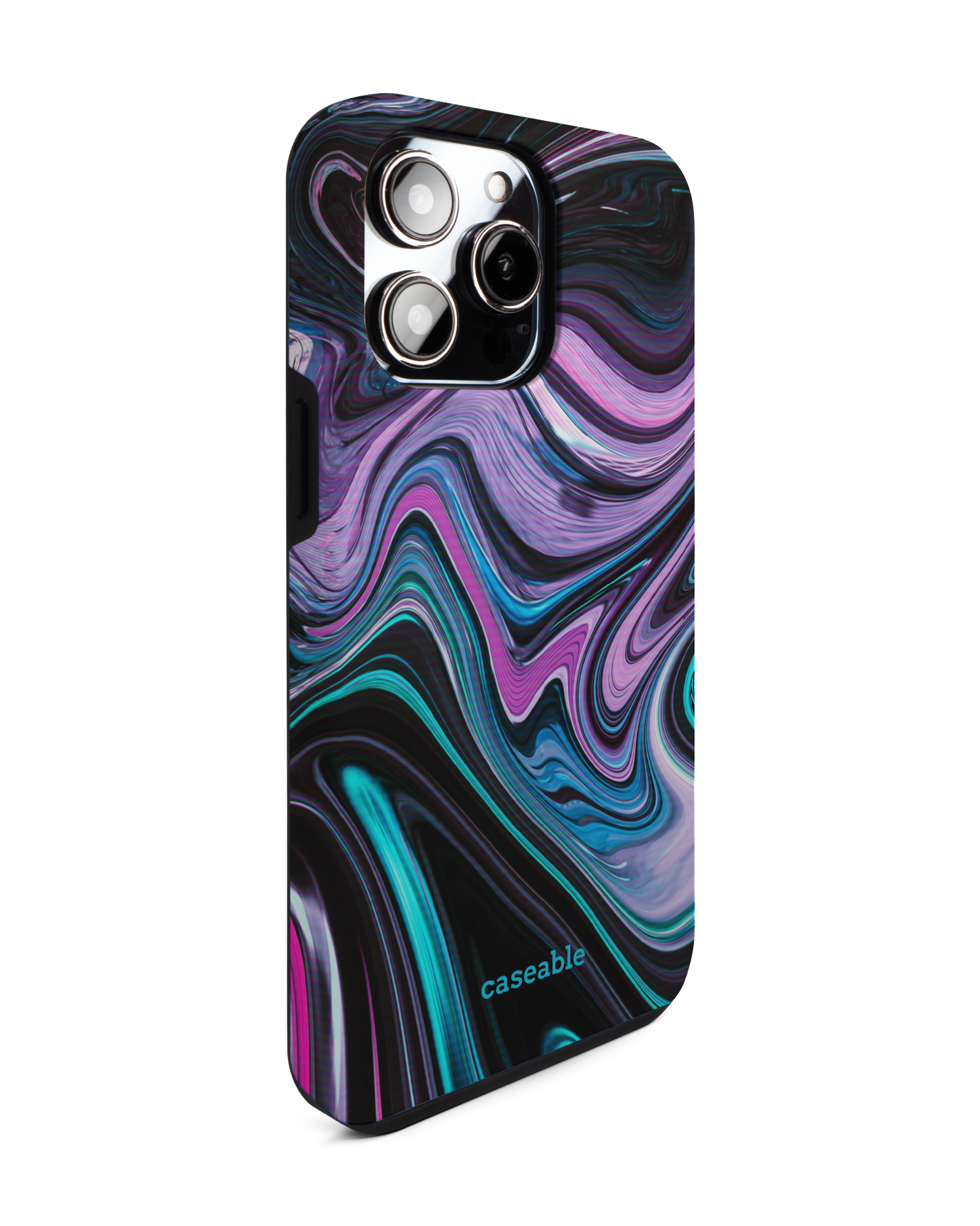 Digital Swirl Premium Phone Case for Apple iPhone 14 Pro Max: View from the left side