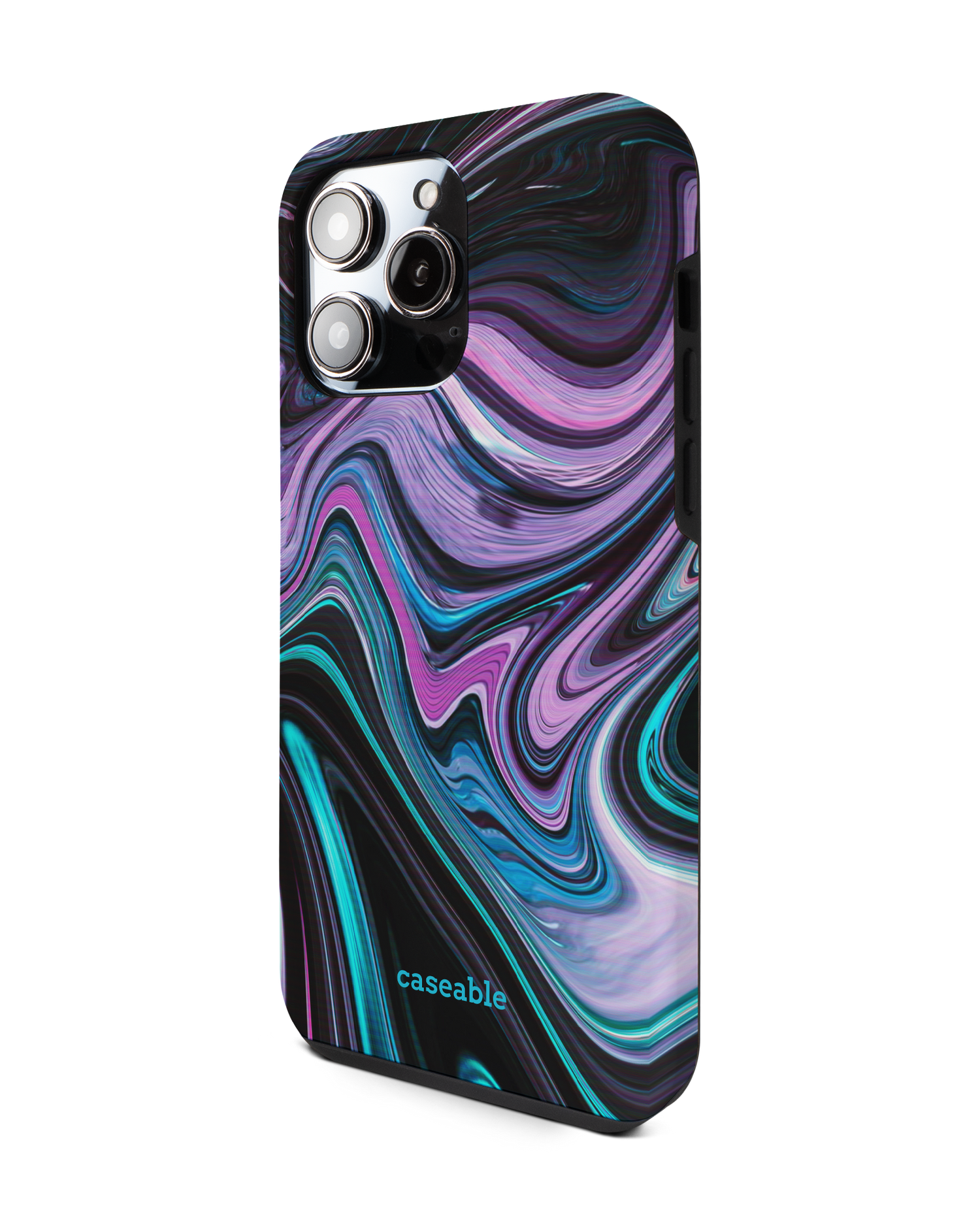 Digital Swirl Premium Phone Case for Apple iPhone 14 Pro Max: View from the right side