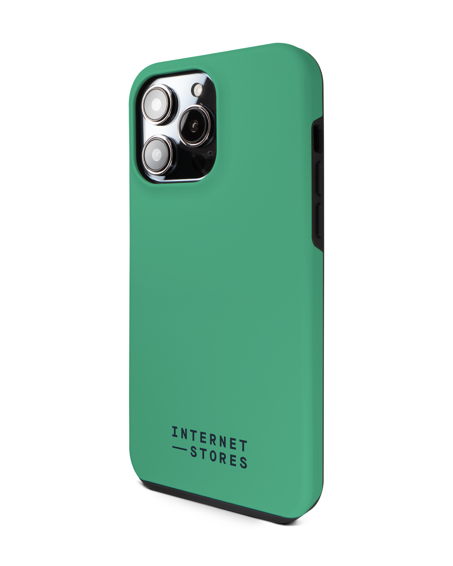 ISG Neon Green Premium Phone Case for Apple iPhone 14 Pro Max: View from the right side