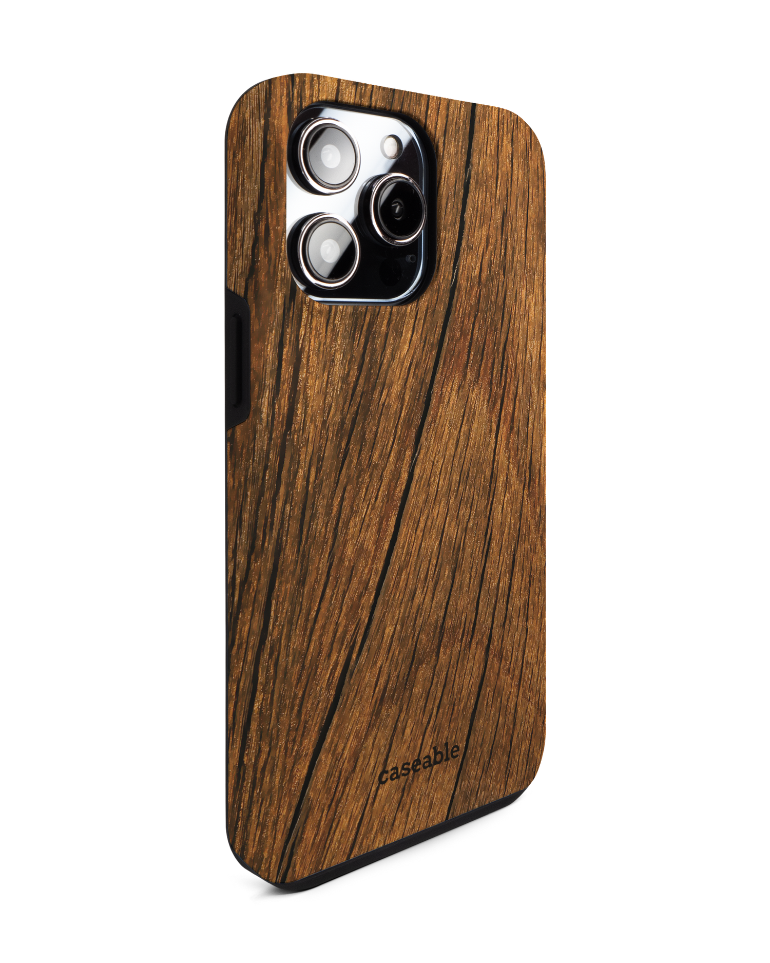 Wood Premium Phone Case for Apple iPhone 14 Pro Max: View from the left side