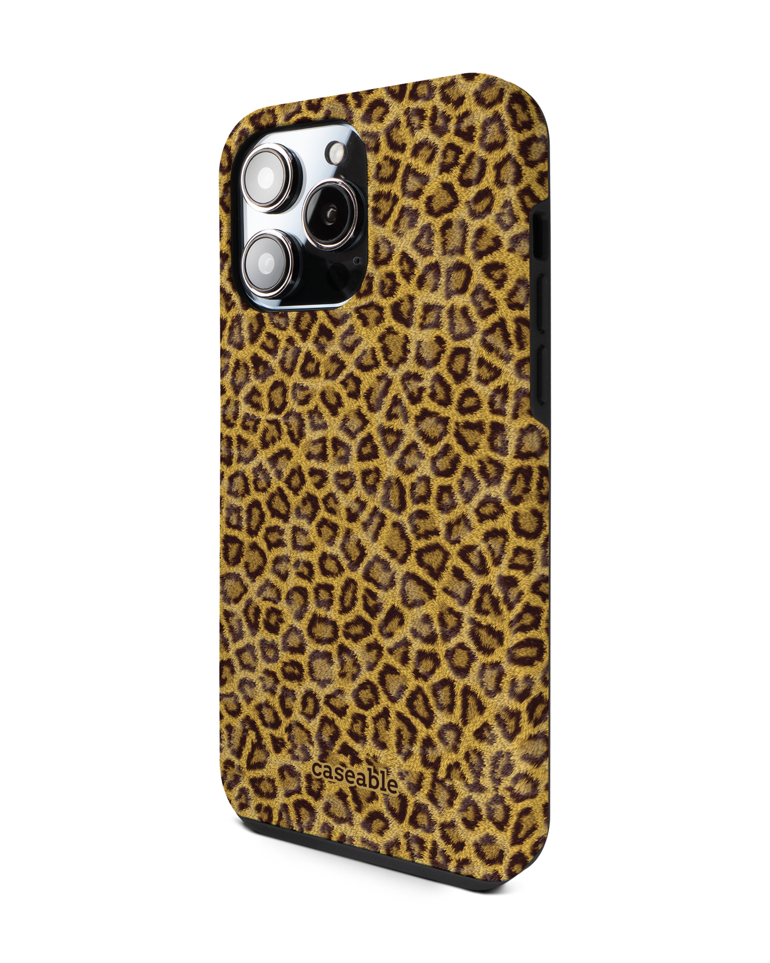Leopard Skin Premium Phone Case for Apple iPhone 14 Pro Max: View from the right side