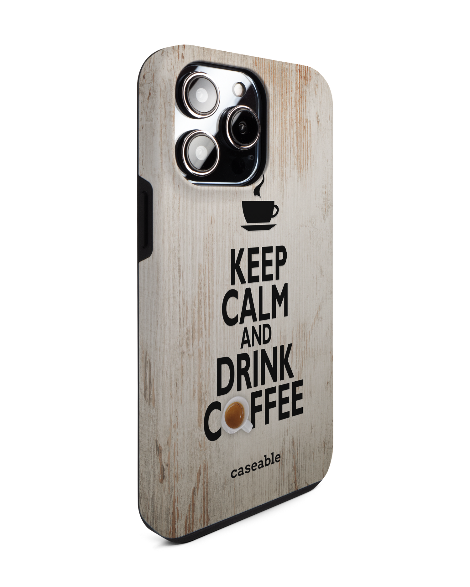 Drink Coffee Premium Phone Case for Apple iPhone 14 Pro Max: View from the left side