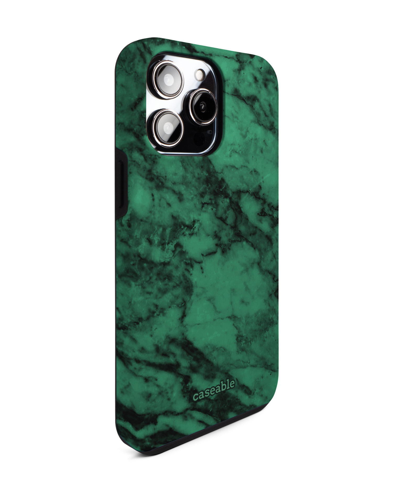 Green Marble Premium Phone Case for Apple iPhone 14 Pro Max: View from the left side