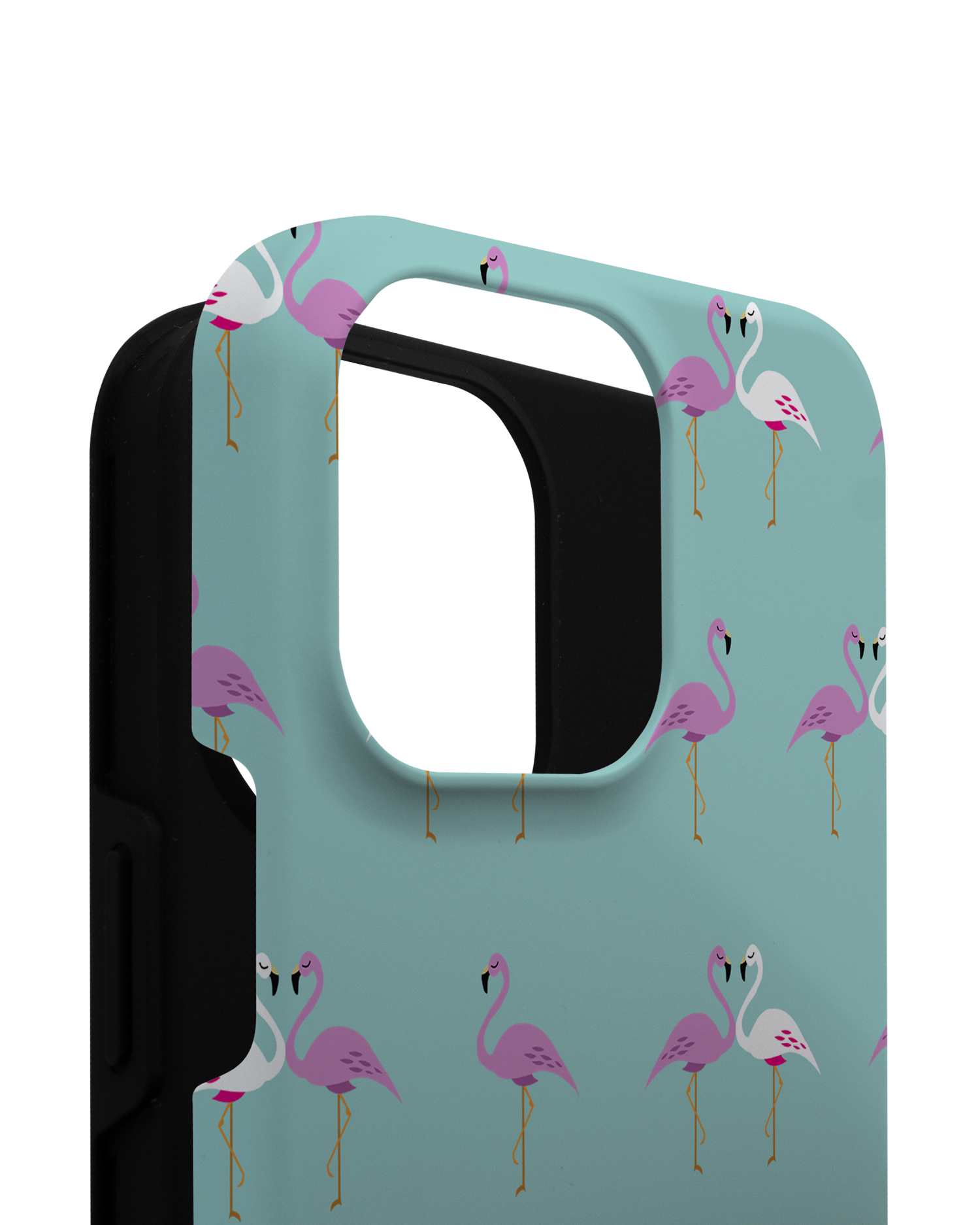 Two Flamingos Premium Phone Case for Apple iPhone 14 Pro Max consisting of 2 parts