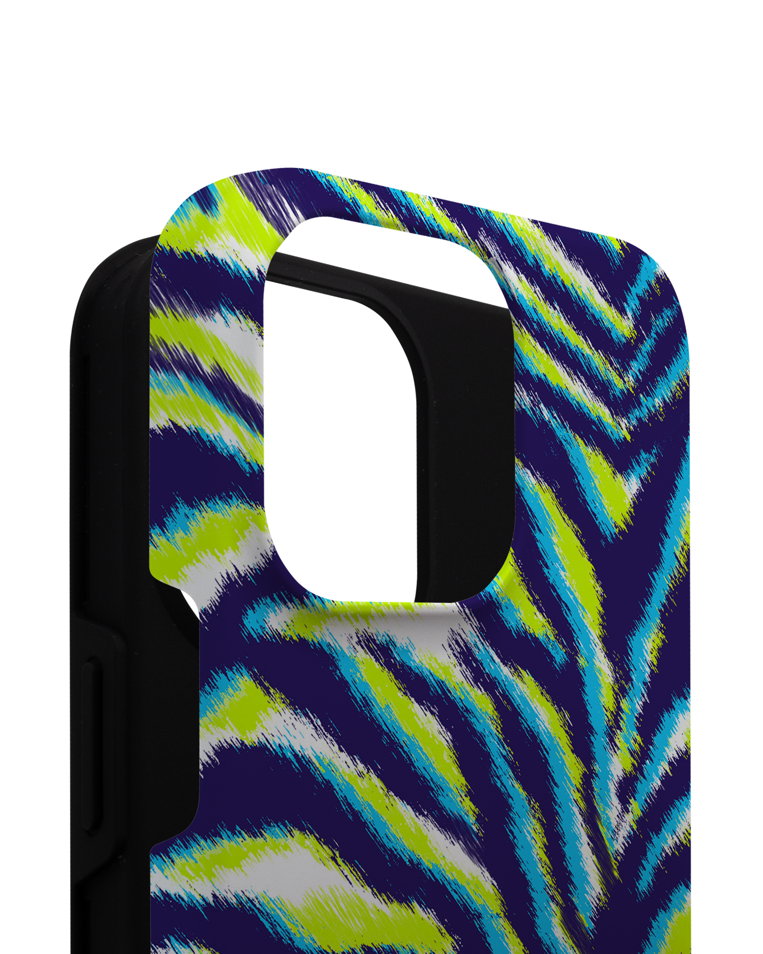 Neon Zebra Premium Phone Case for Apple iPhone 14 Pro Max consisting of 2 parts