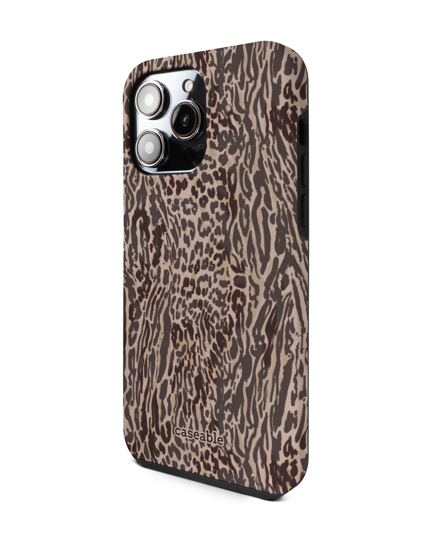 Animal Skin Tough Love Premium Phone Case for Apple iPhone 14 Pro Max: View from the right side