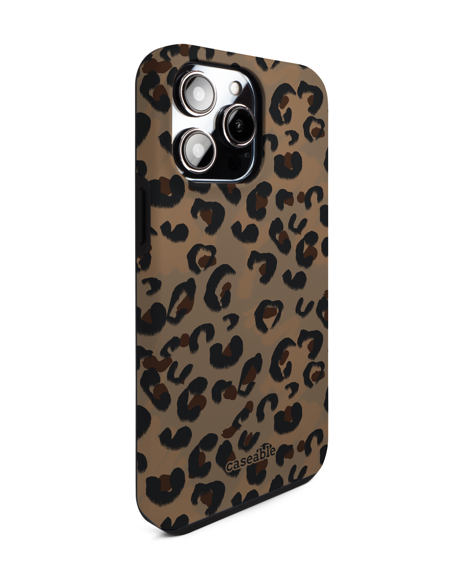 Leopard Repeat Premium Phone Case for Apple iPhone 14 Pro Max: View from the left side