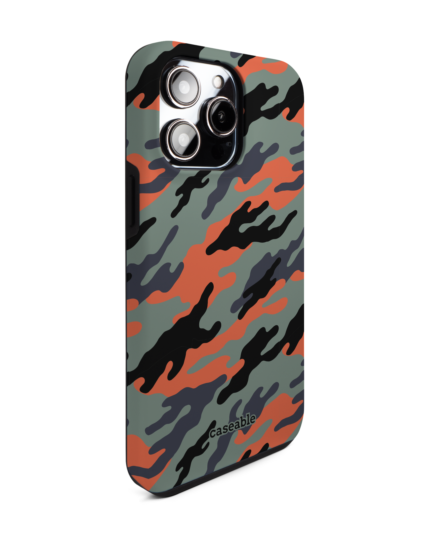 Camo Sunset Premium Phone Case for Apple iPhone 14 Pro Max: View from the left side