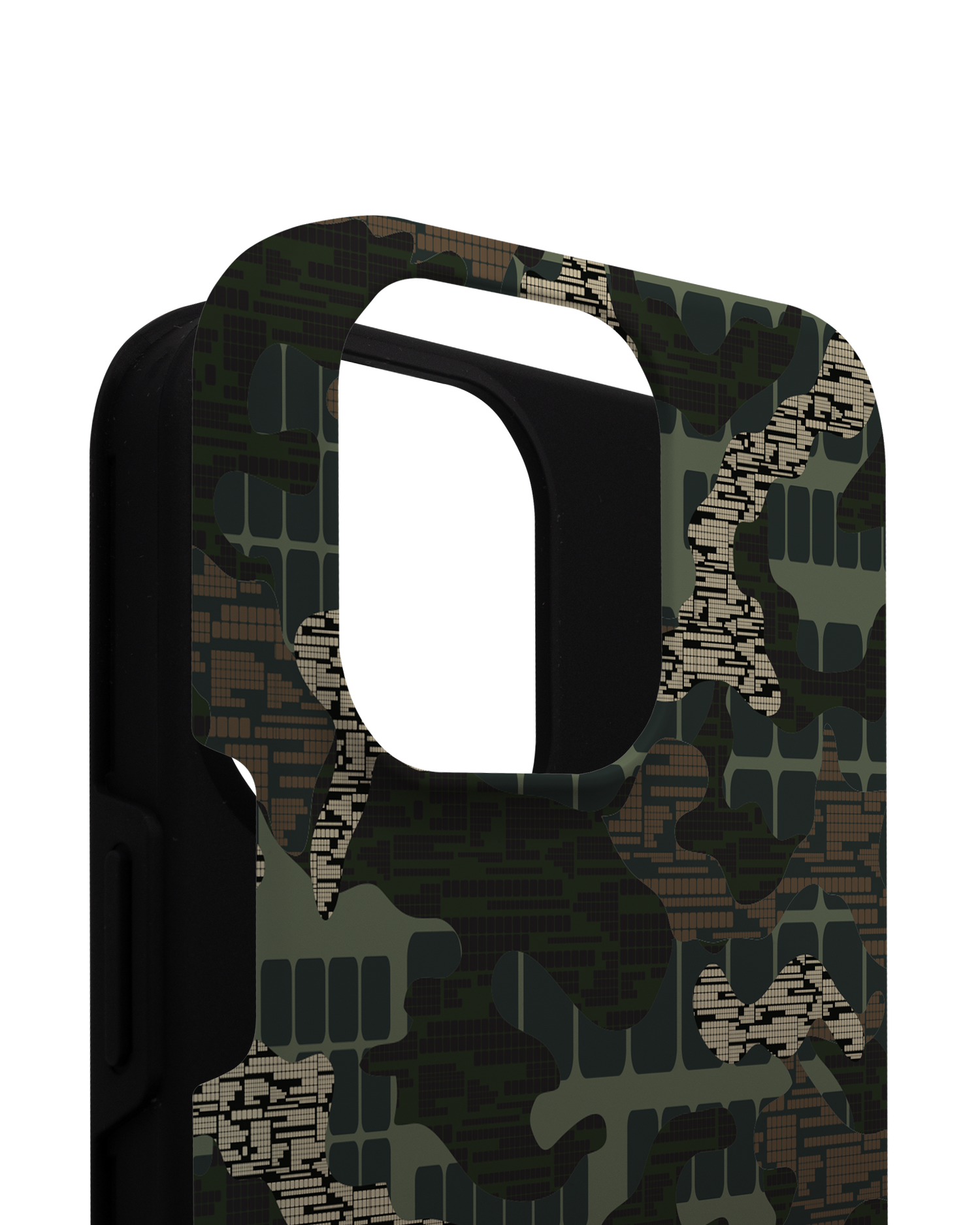 Green Camo Mix Premium Phone Case for Apple iPhone 14 Pro Max consisting of 2 parts