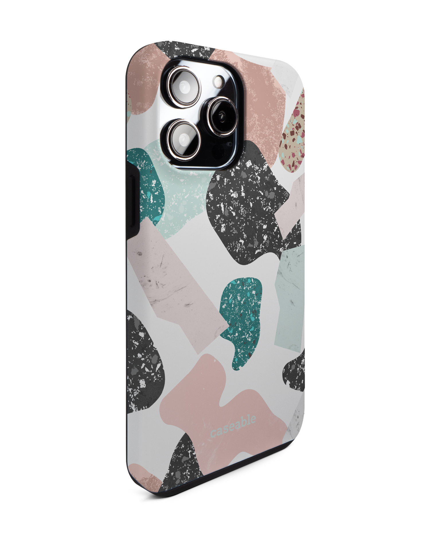 Scattered Shapes Premium Phone Case for Apple iPhone 14 Pro Max: View from the left side