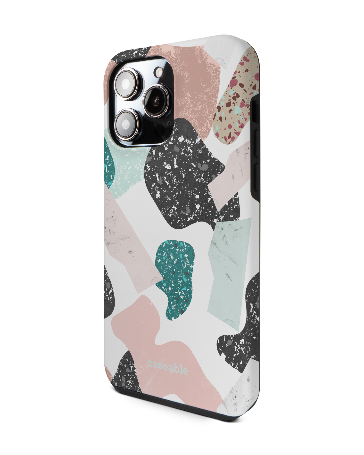 Scattered Shapes Premium Phone Case for Apple iPhone 14 Pro Max: View from the right side