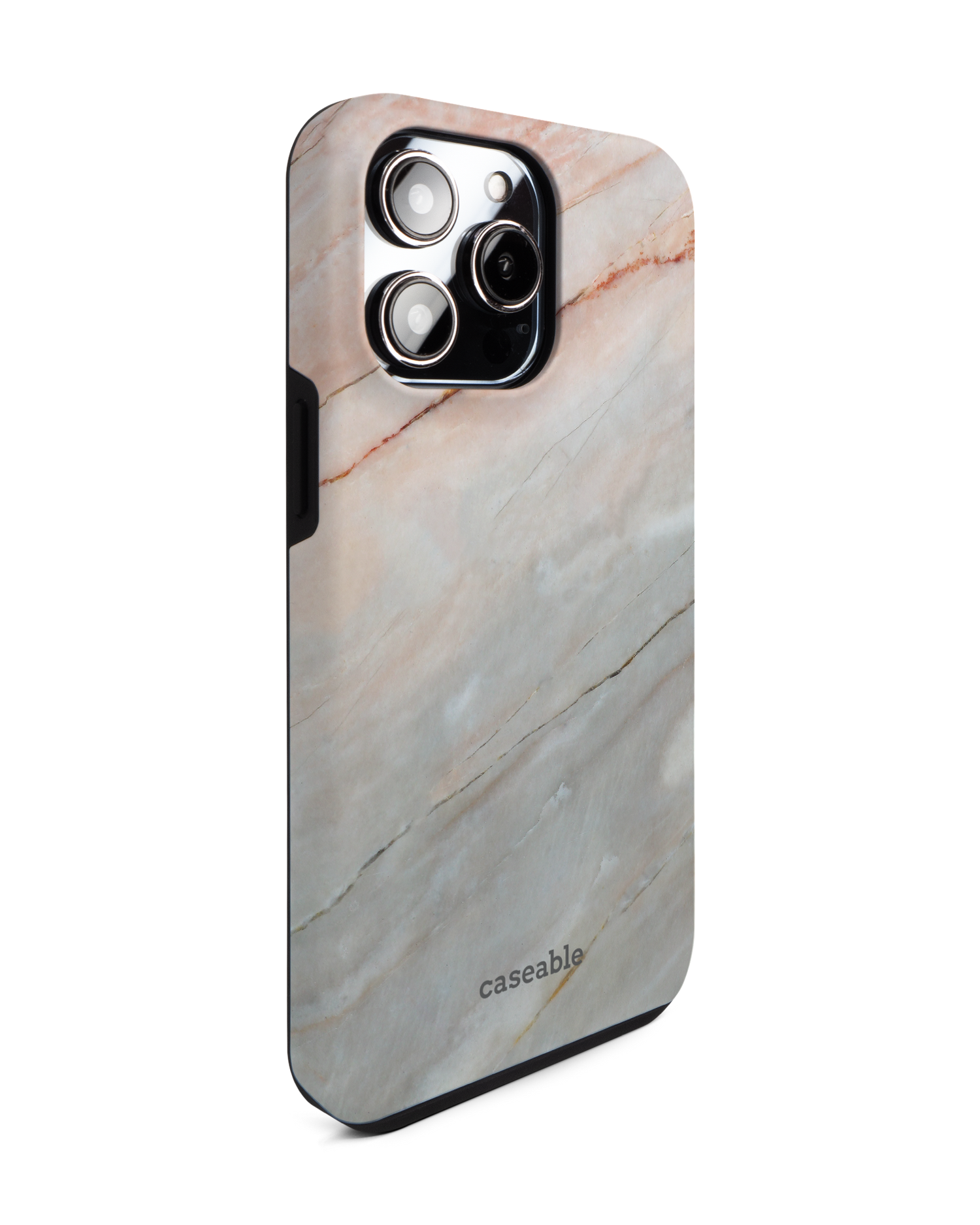 Mother of Pearl Marble Premium Phone Case for Apple iPhone 14 Pro Max: View from the left side