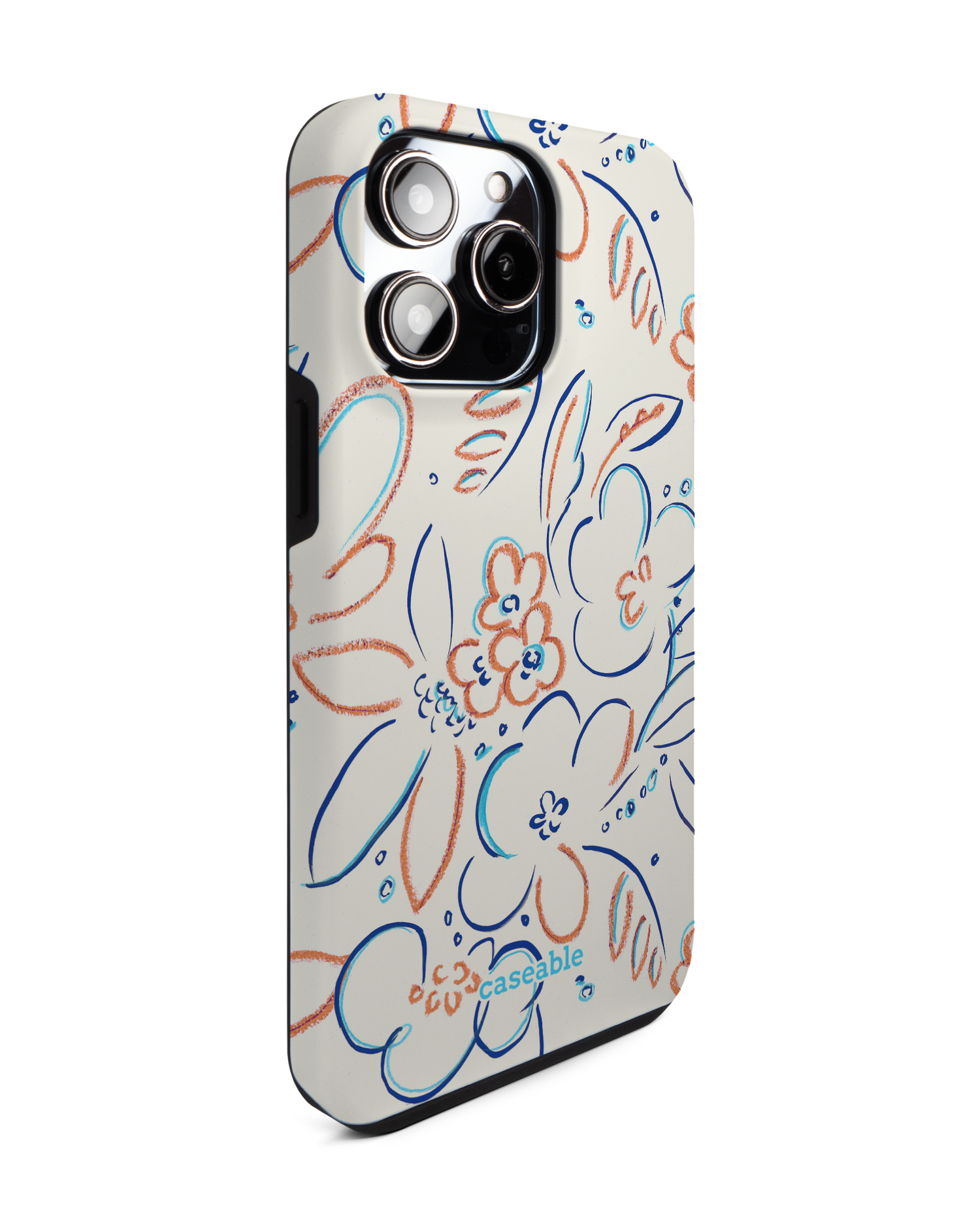 Bloom Doodles Premium Phone Case for Apple iPhone 14 Pro Max: View from the left side