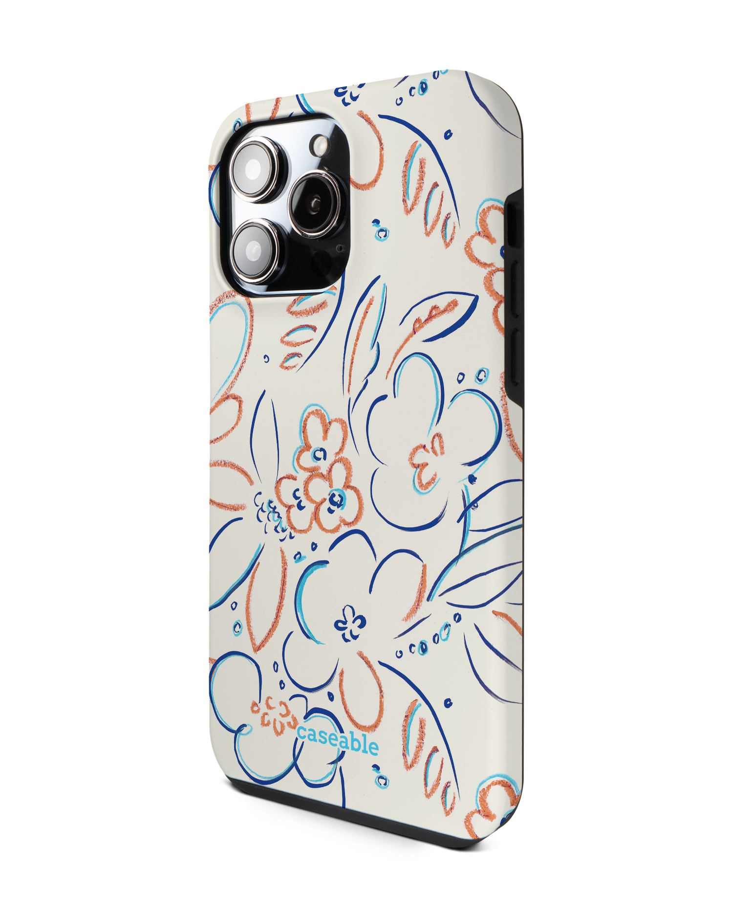 Bloom Doodles Premium Phone Case for Apple iPhone 14 Pro Max: View from the right side