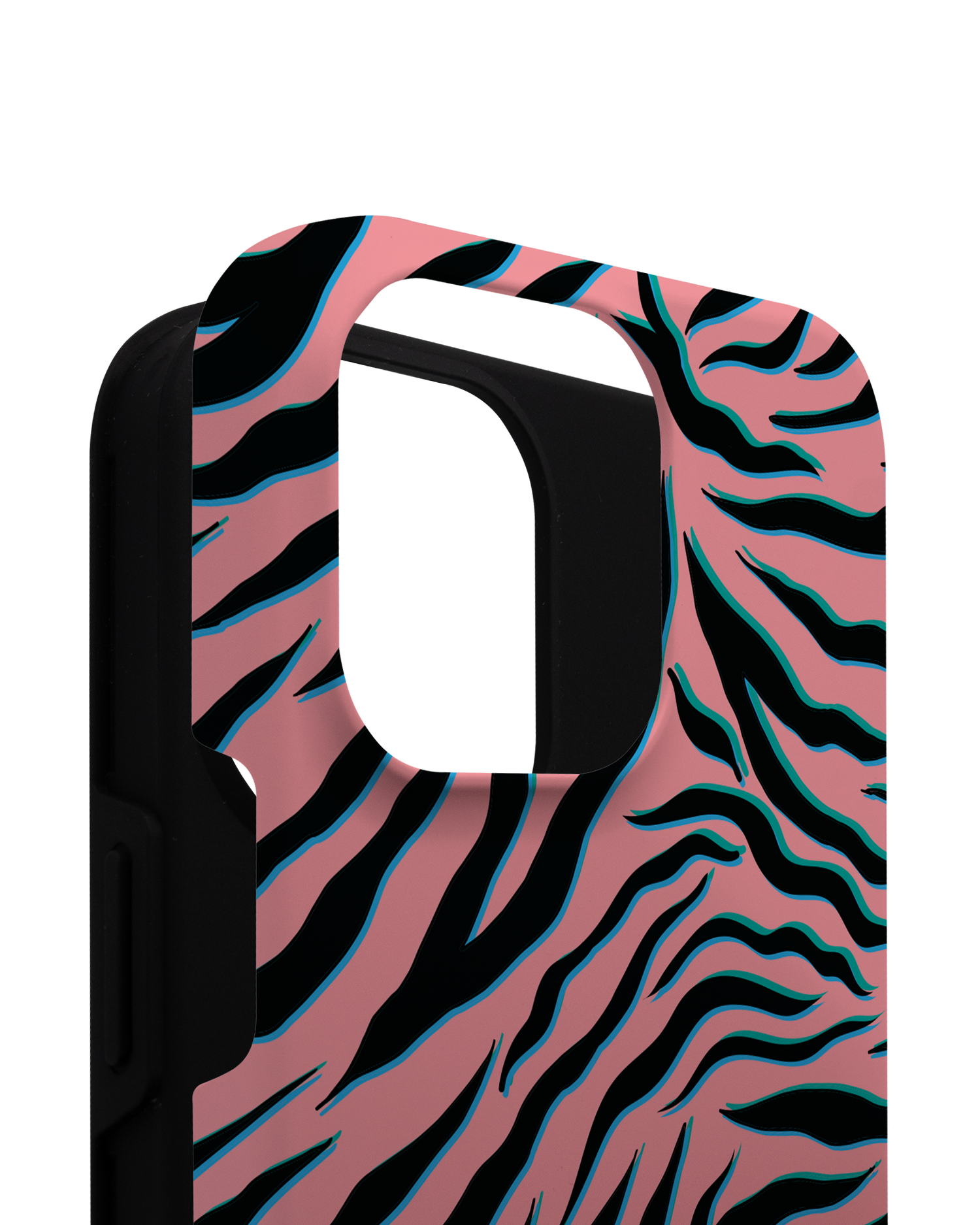 Pink Zebra Premium Phone Case for Apple iPhone 14 Pro Max consisting of 2 parts