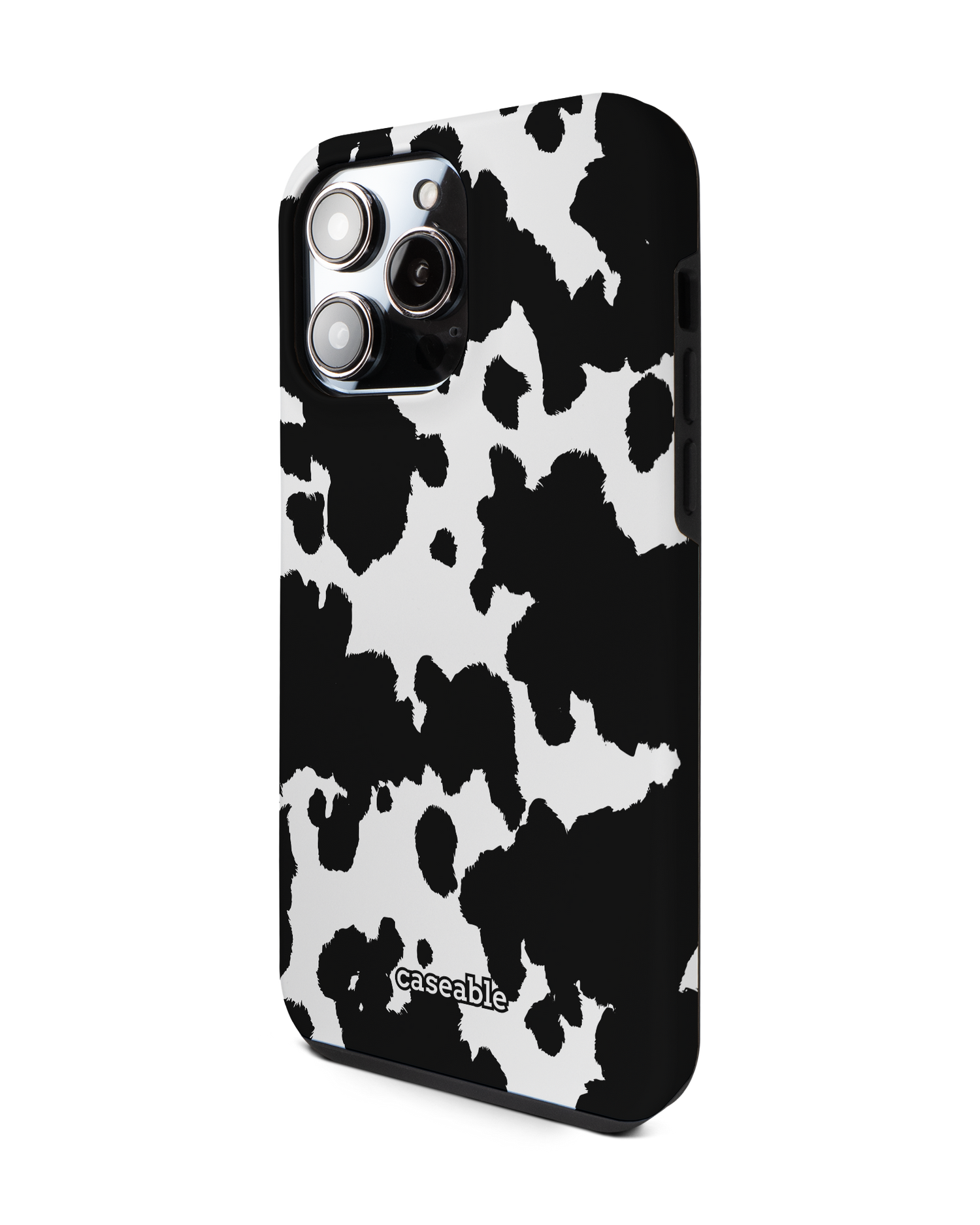 Cow Print Premium Phone Case for Apple iPhone 14 Pro Max: View from the right side