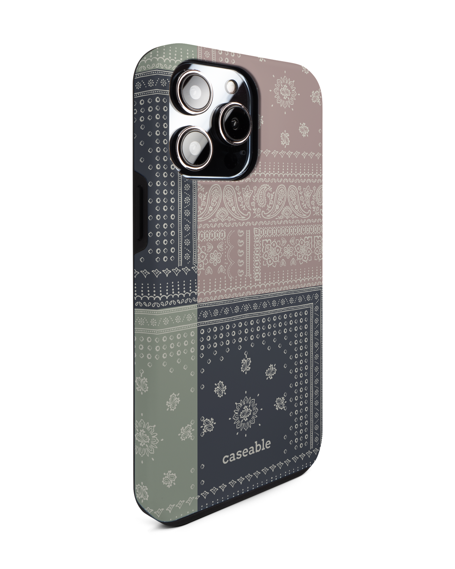 Bandana Patchwork Premium Phone Case for Apple iPhone 14 Pro Max: View from the left side