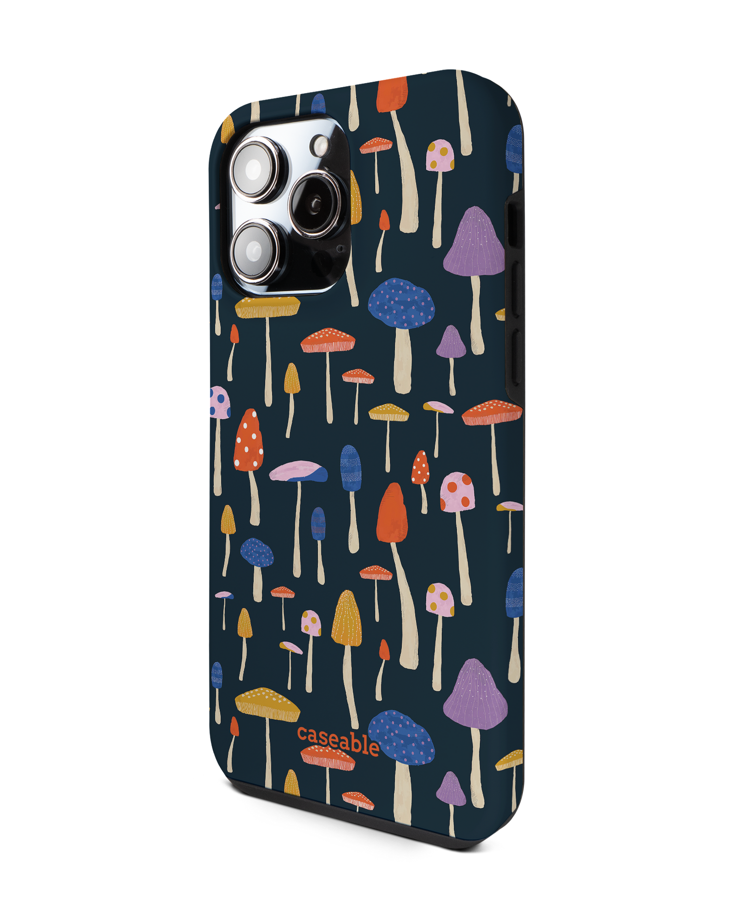 Mushroom Delights Premium Phone Case for Apple iPhone 14 Pro Max: View from the right side