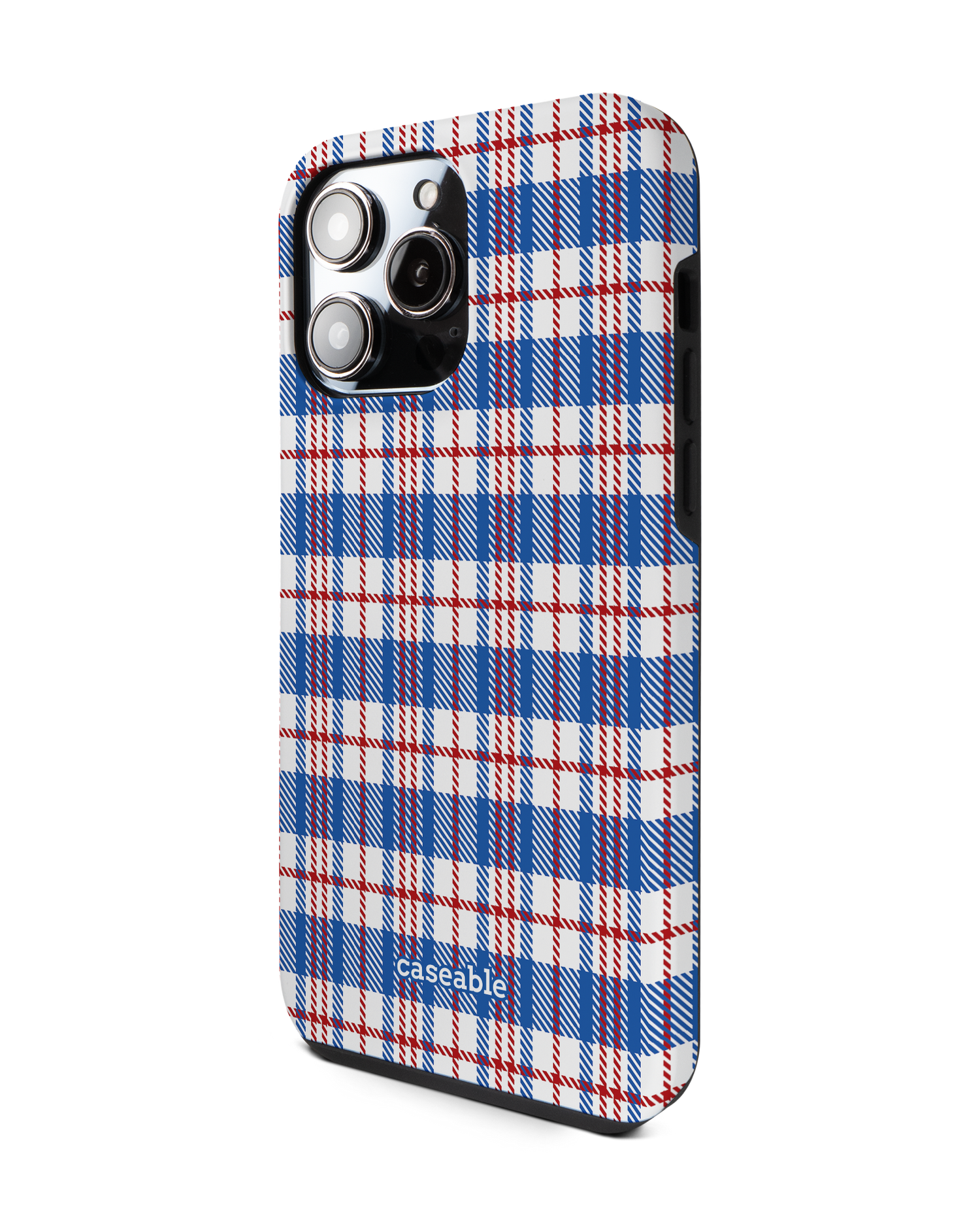 Plaid Market Bag Premium Phone Case for Apple iPhone 14 Pro Max: View from the right side