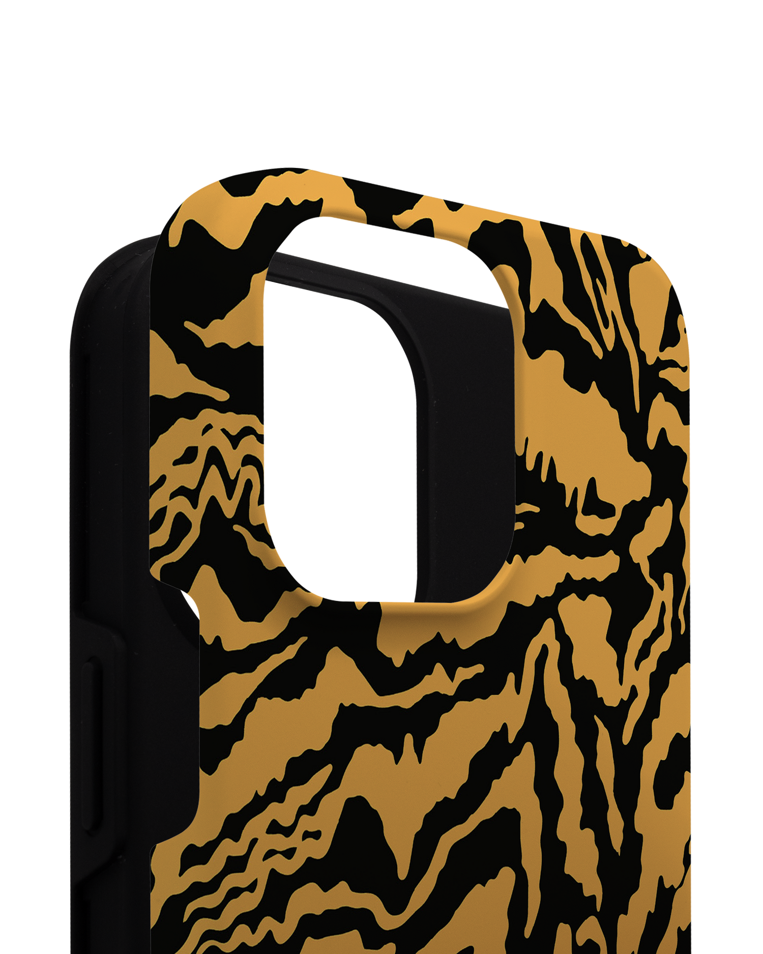 Warped Tiger Stripes Premium Phone Case for Apple iPhone 14 Pro Max consisting of 2 parts