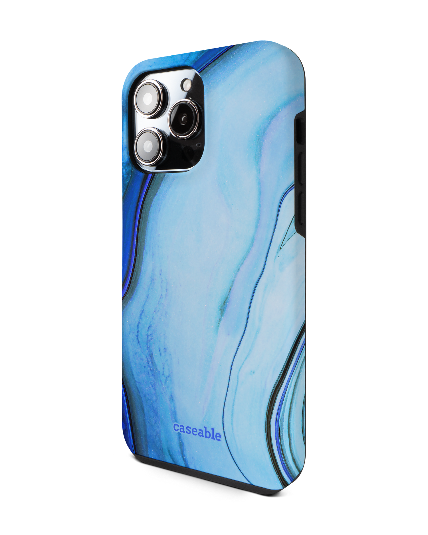 Cool Blues Premium Phone Case for Apple iPhone 14 Pro Max: View from the right side