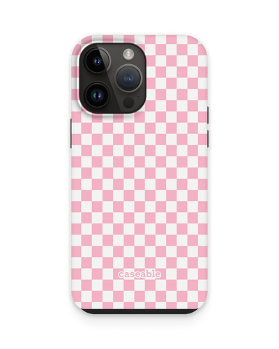 Pink Checkerboard Premium Phone Case for Apple iPhone 15 Pro Max