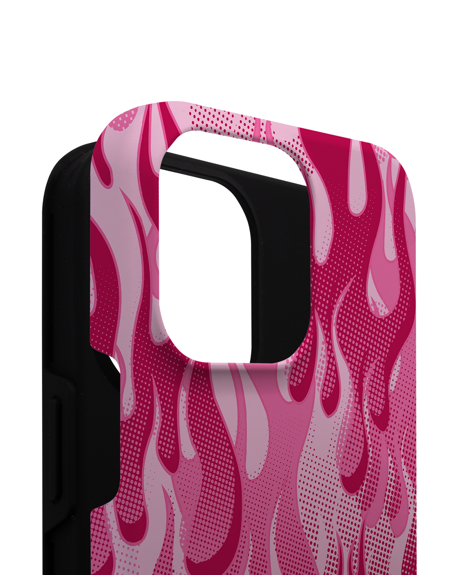 Pink Flames Premium Phone Case for Apple iPhone 14 Pro Max consisting of 2 parts