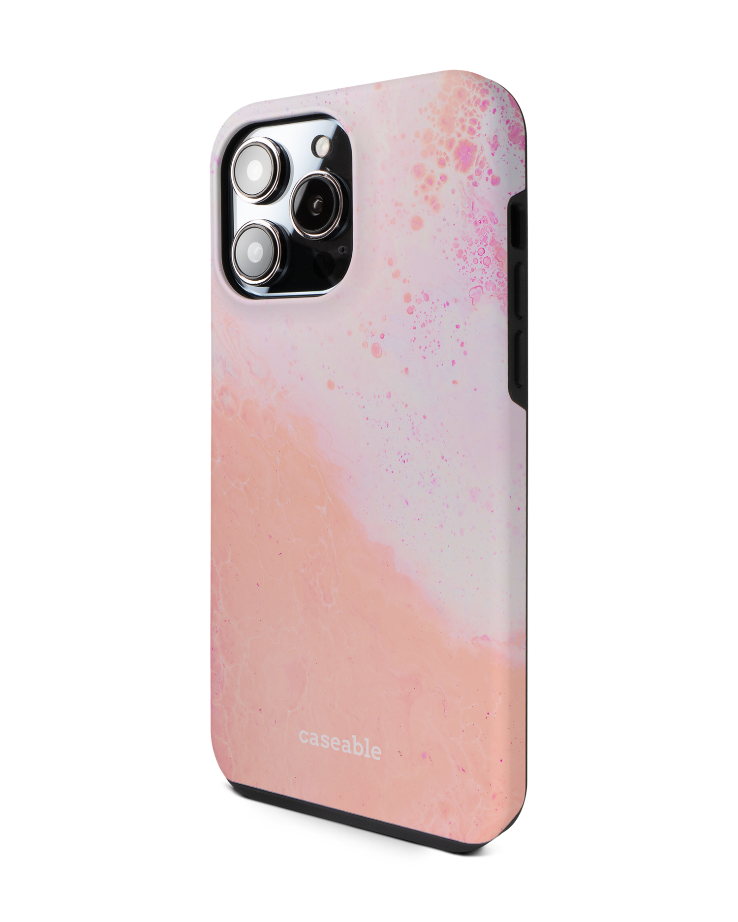 Peaches & Cream Marble Premium Phone Case for Apple iPhone 14 Pro Max: View from the right side