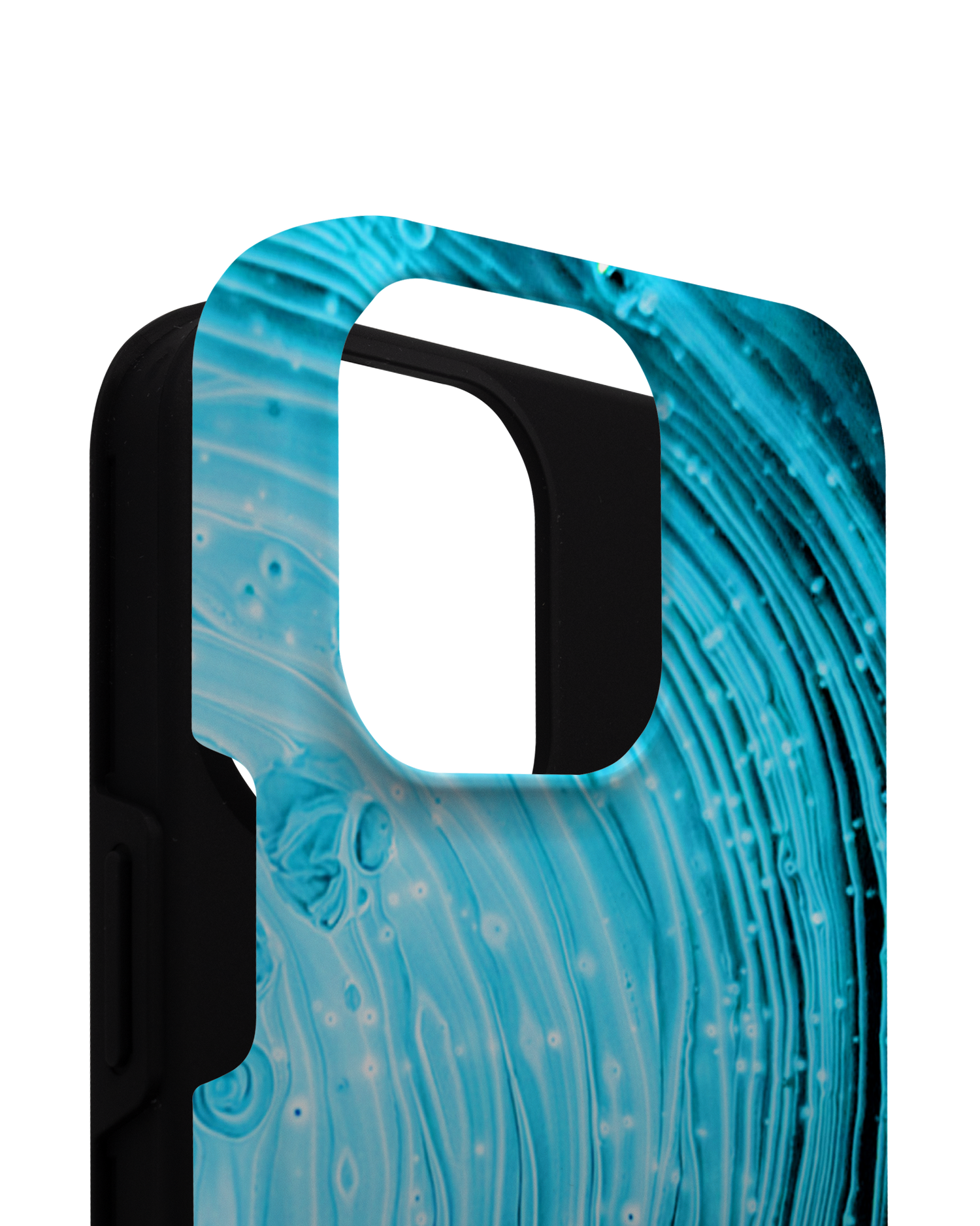 Turquoise Ripples Premium Phone Case for Apple iPhone 14 Pro Max consisting of 2 parts